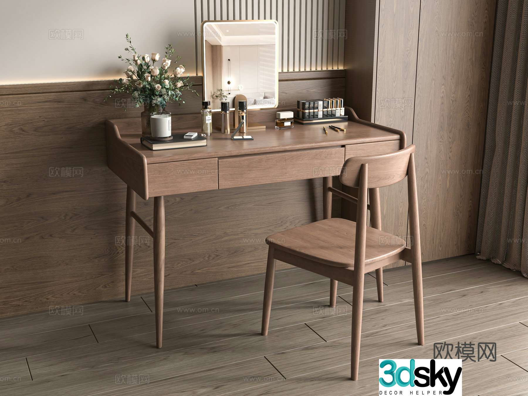 Medieval style dressing table 3d model