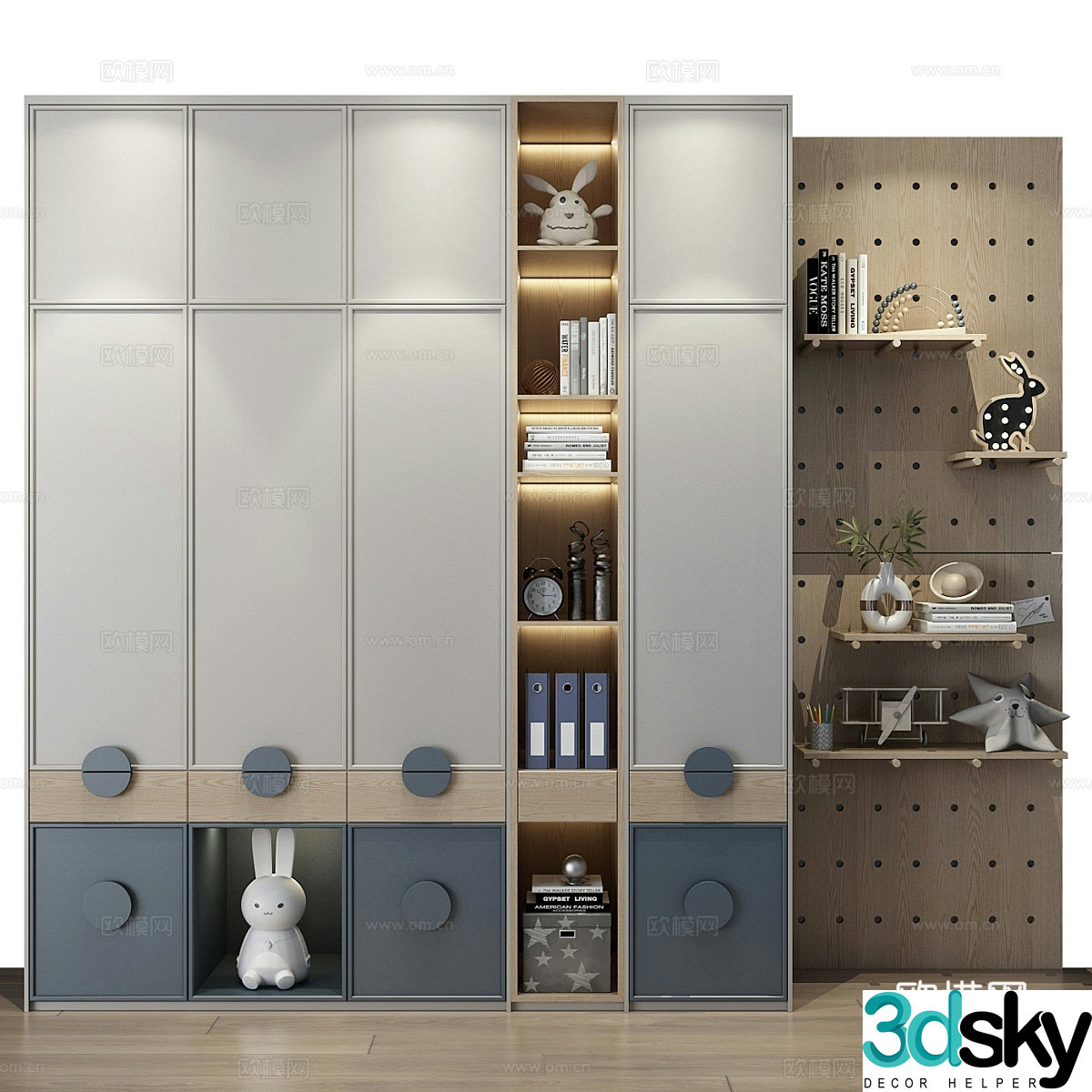 Modern children’s wardrobe 3d model