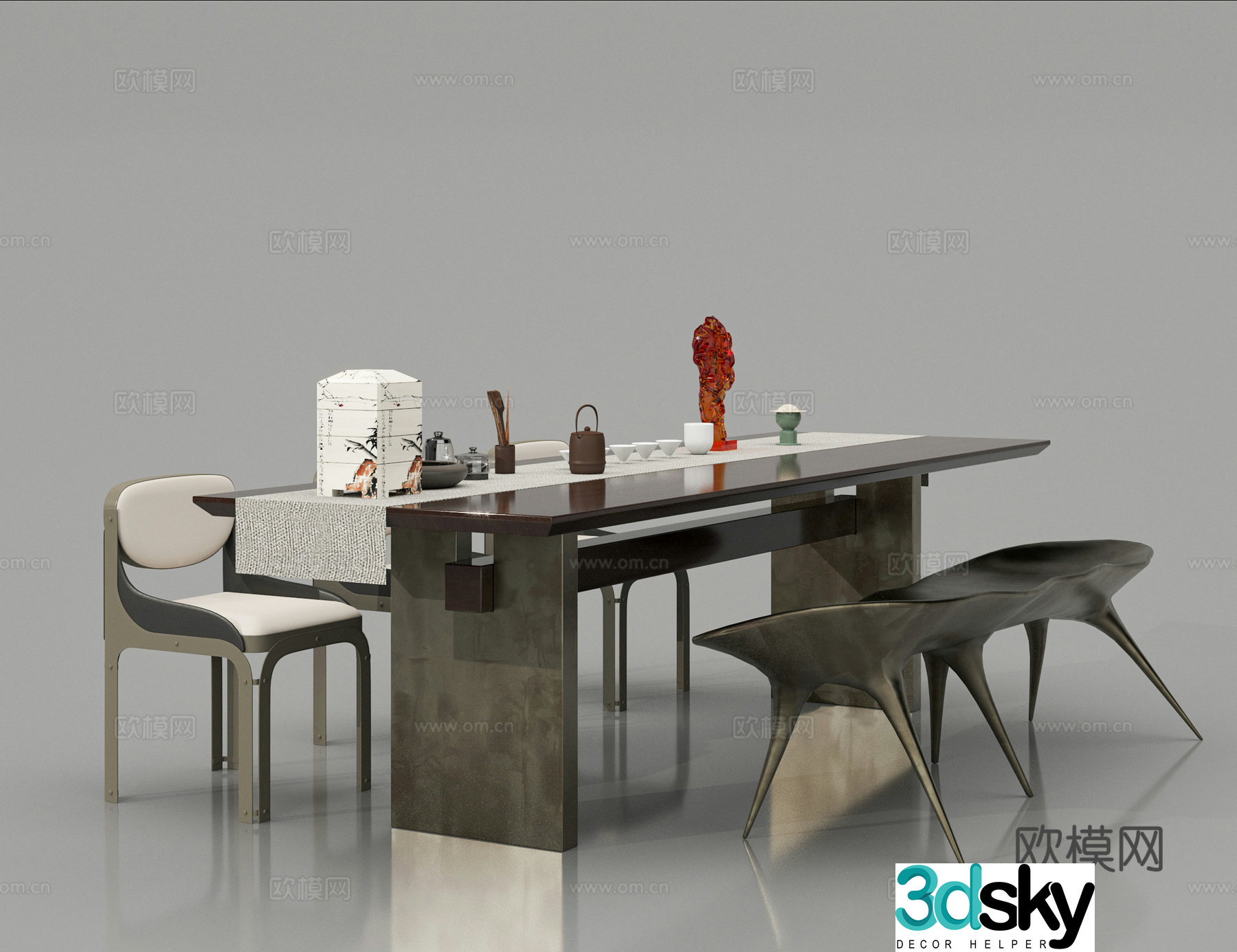 New Chinese tea table 3d model