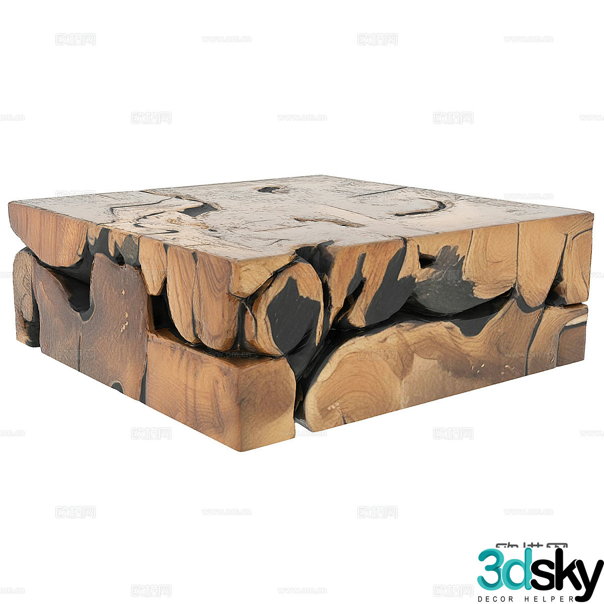 Nordic simple coffee table wooden coffee table 3d model