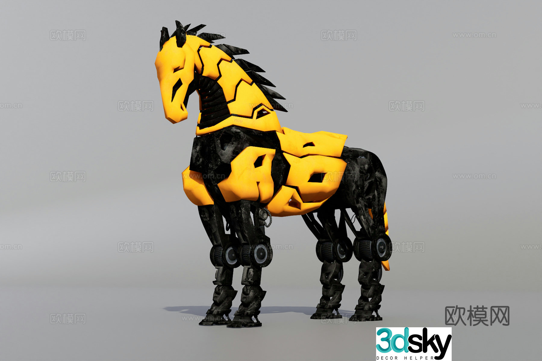 Sci-fi mecha horse 3d model