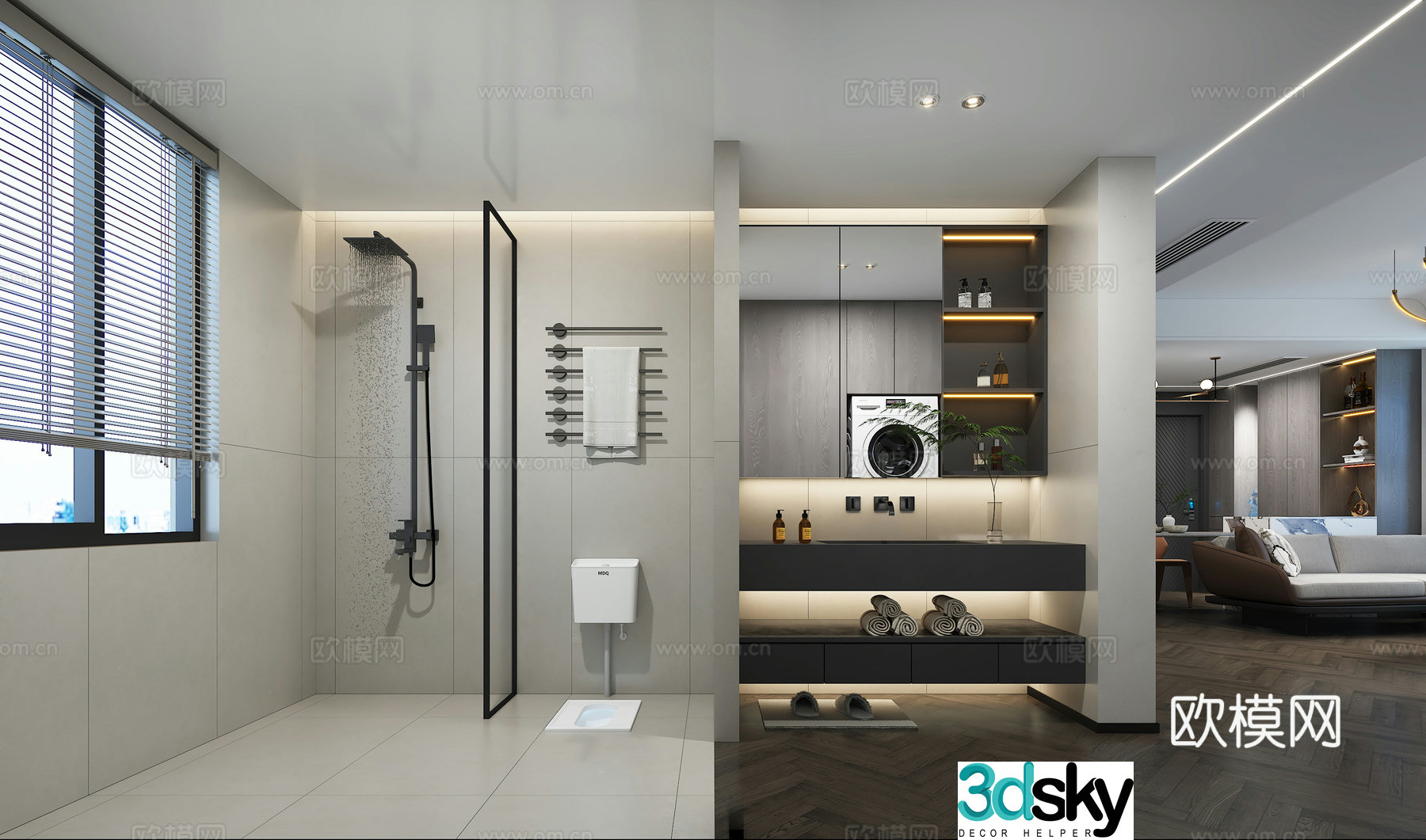 Modern bathroom bathroom 3d model