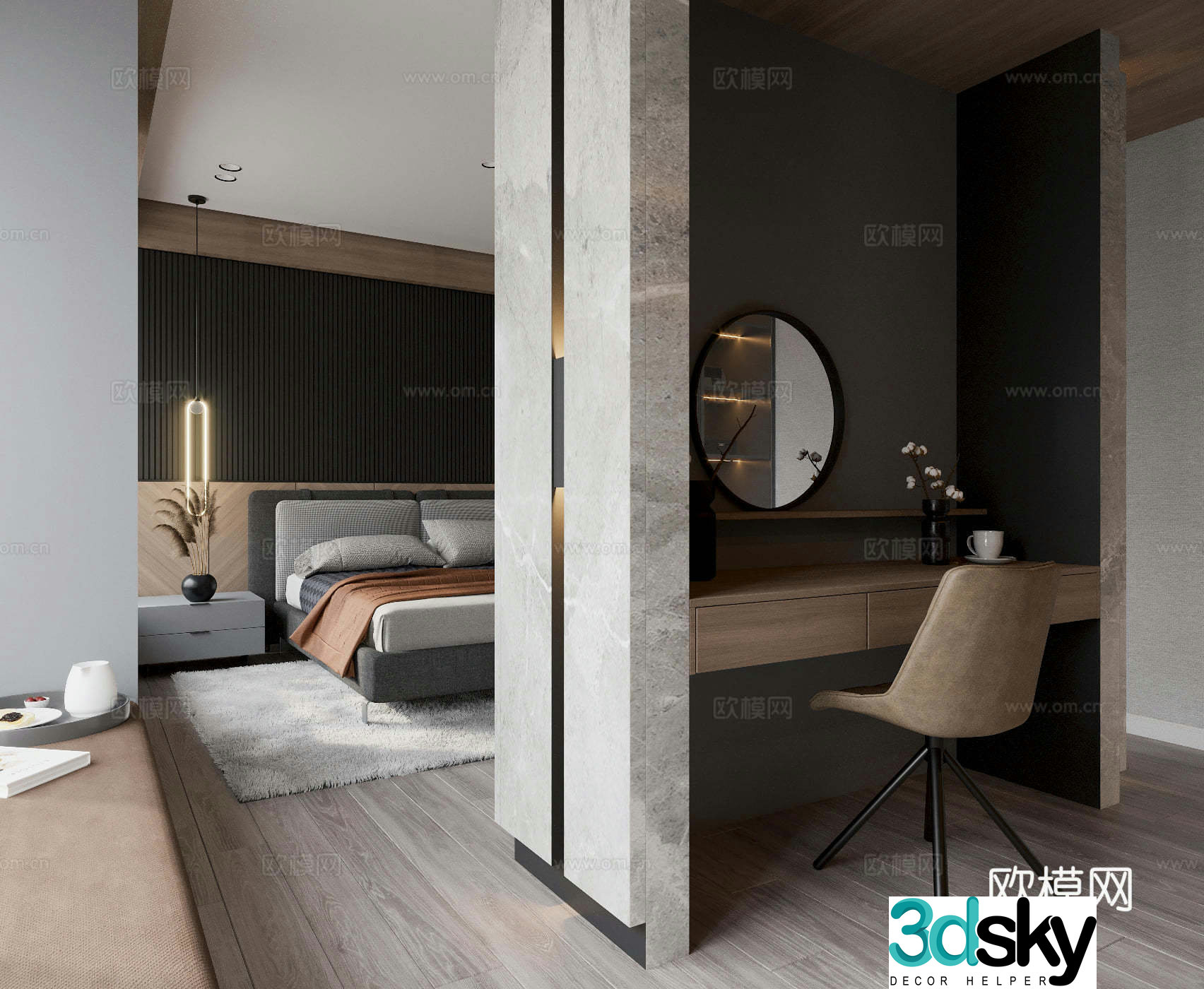 Italian style bedroom master bedroom 3d model
