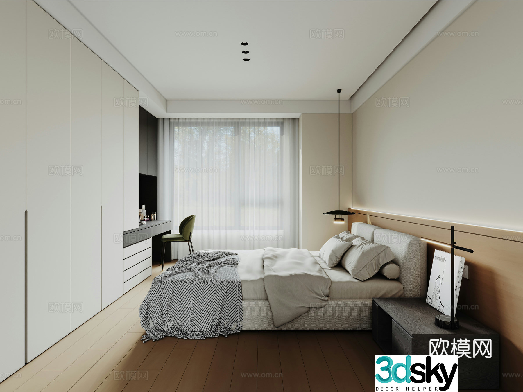 Modern bedroom master bedroom 3d model