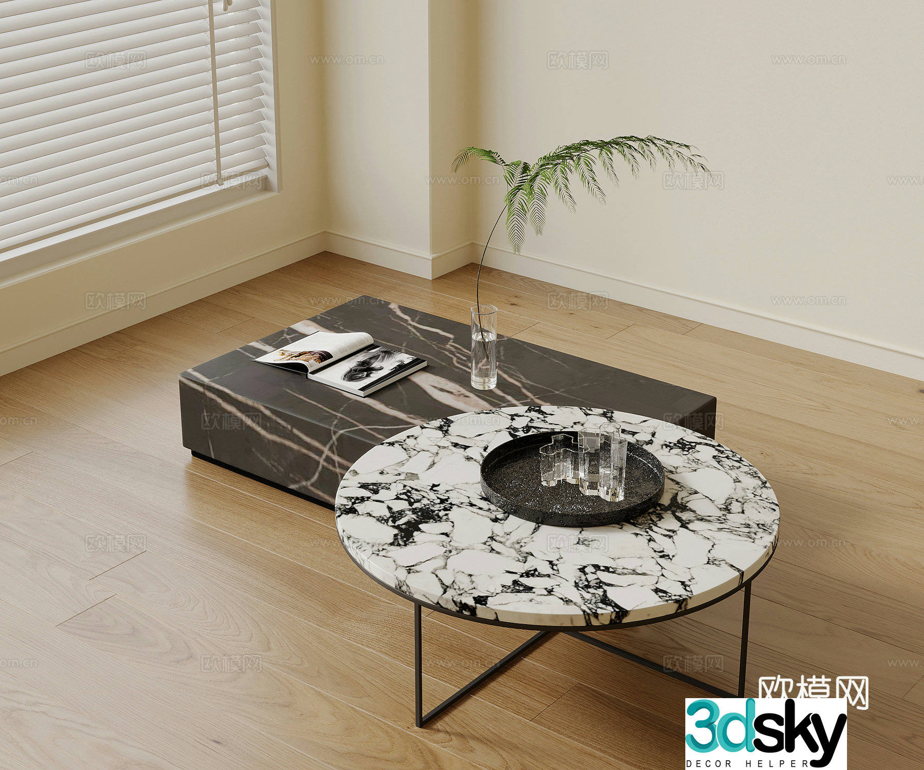 Modern mother-in-law coffee table splicing coffee table 3d model