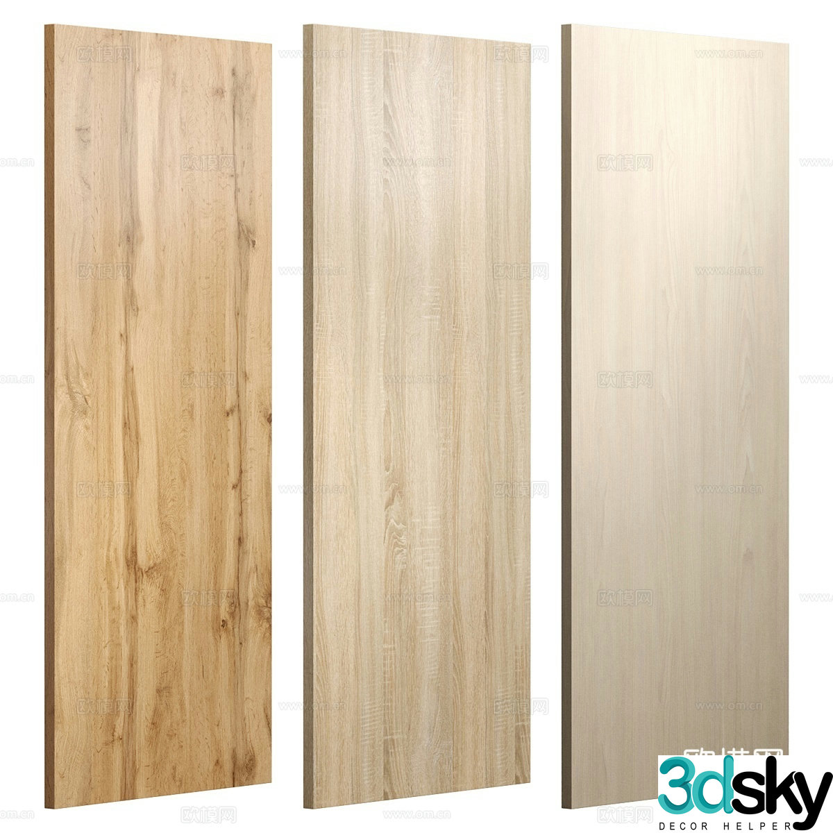wood veneer board wainscot board 3d model