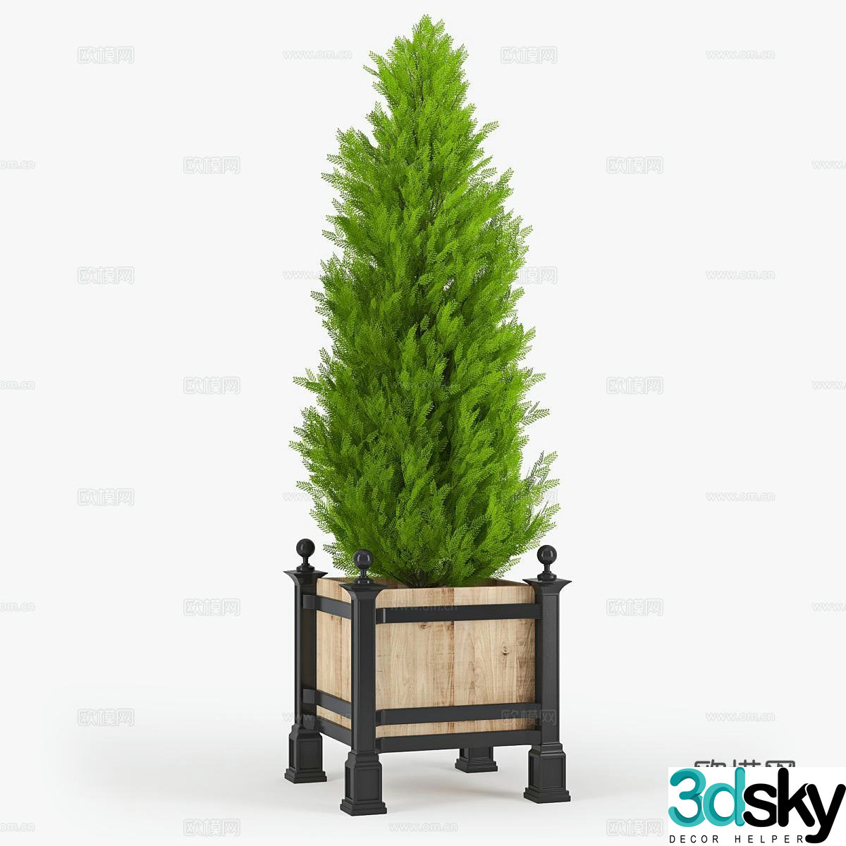 Modern green plants green plant pots potted bonsai landscape plants 3D model