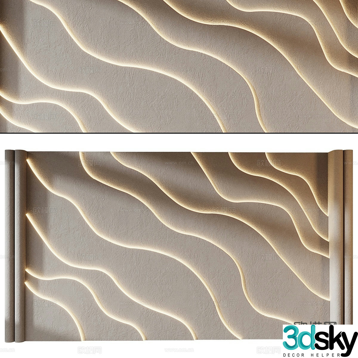 Modern background wall image wall 3D model