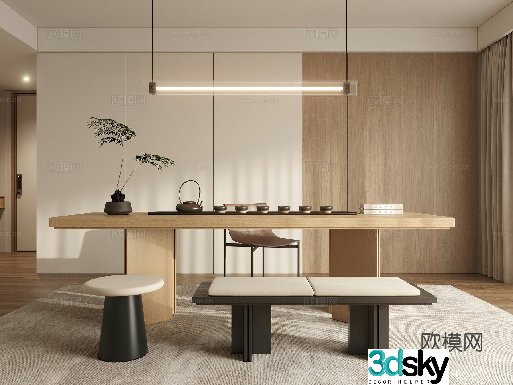 New Chinese tea room 3d model