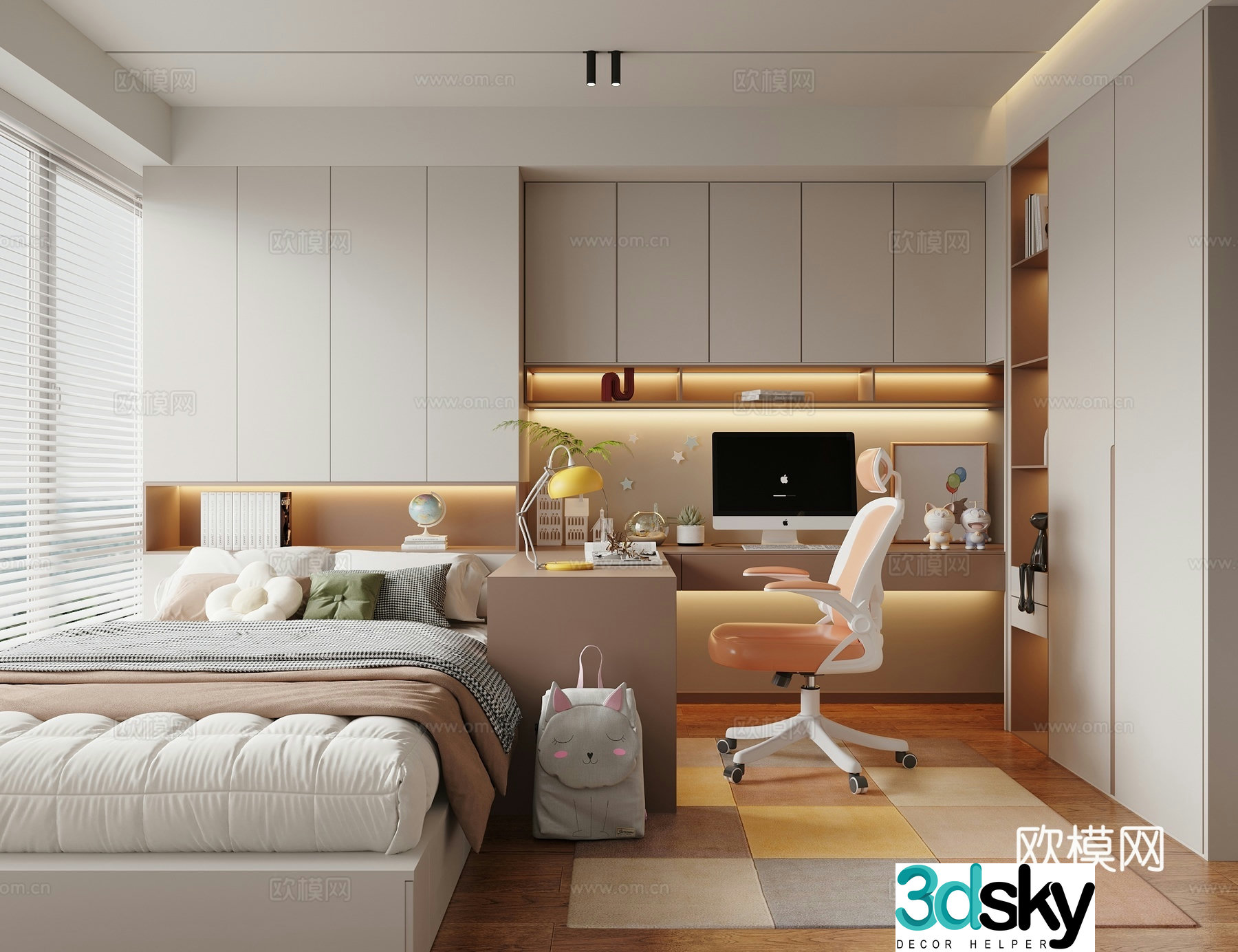 Modern tatami girl’s room children’s room 3d model