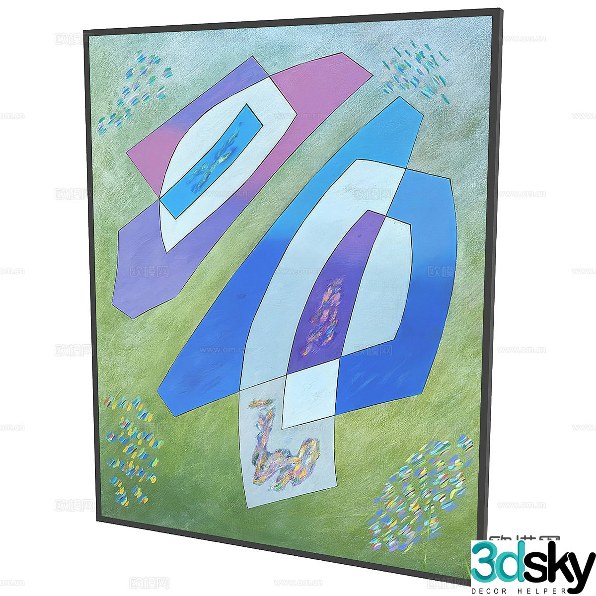 Modern art hanging painting abstract painting 3d model