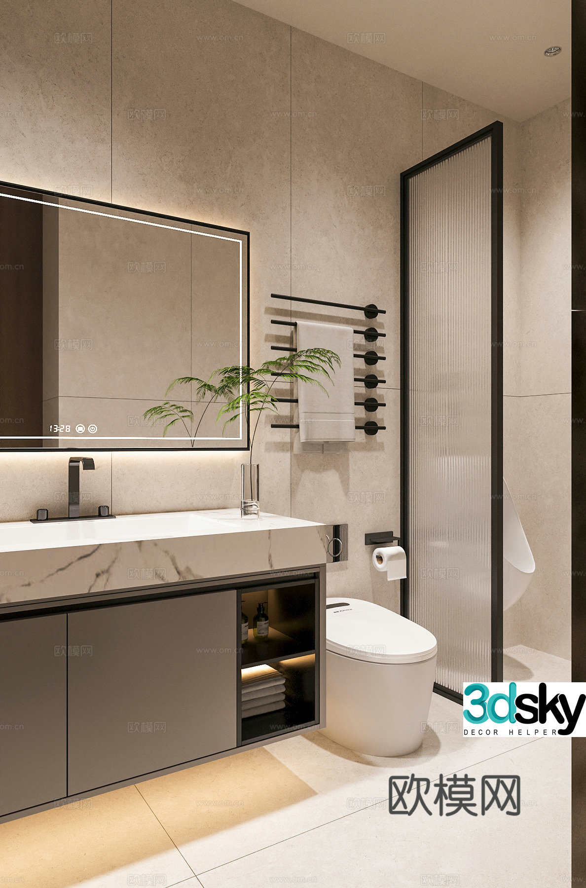 Modern bathroom bathroom 3d model