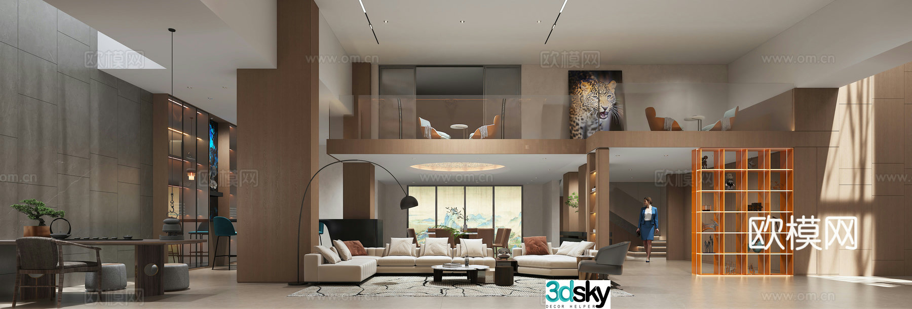 Modern villa guest dining room 3D model