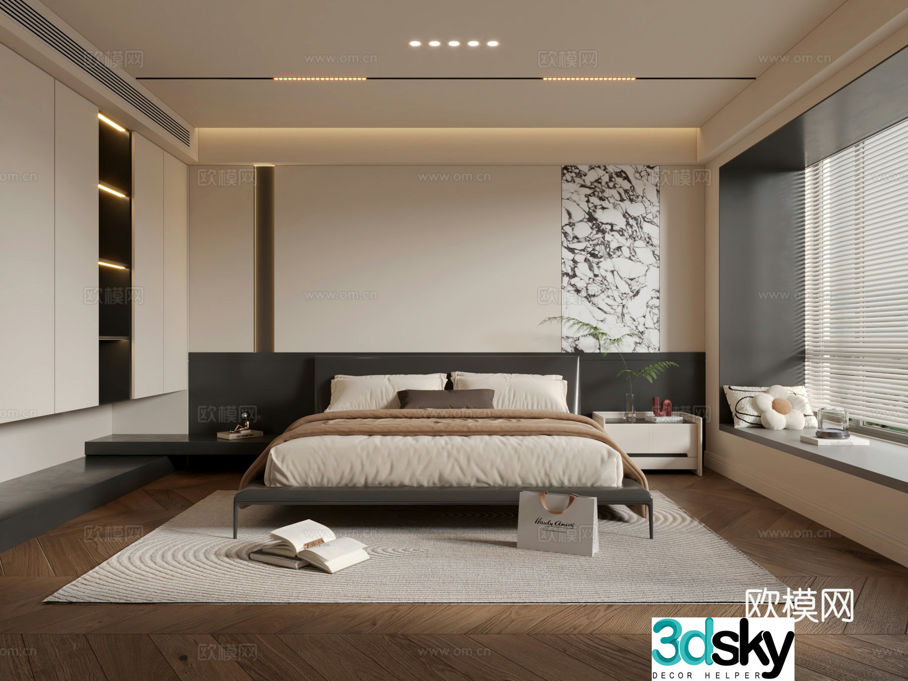 Modern bedroom master bedroom 3d model