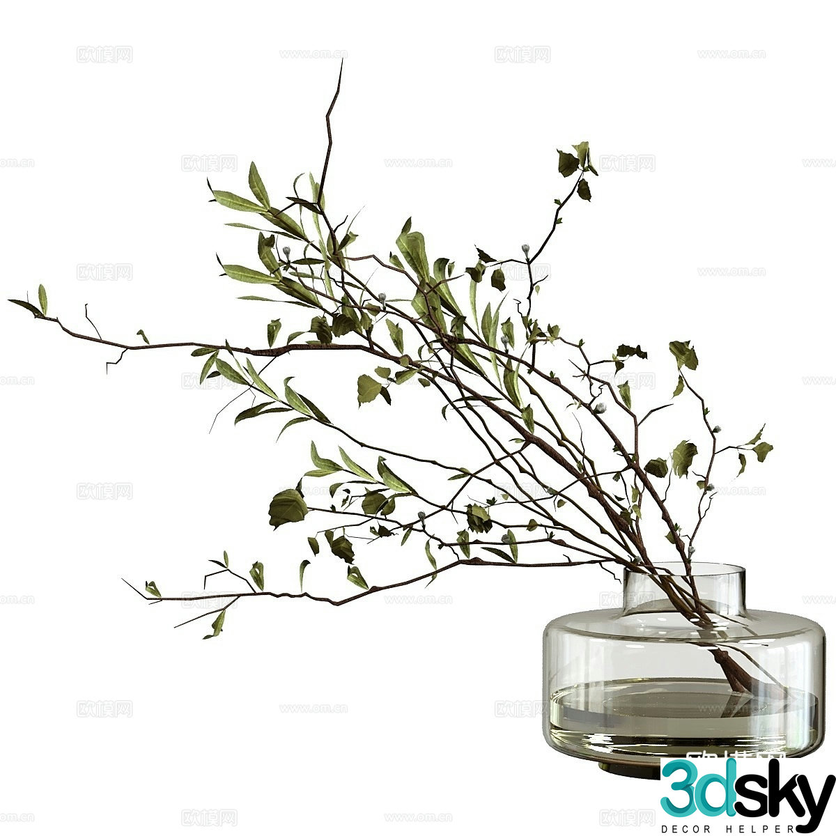 New Chinese style vase floral arrangement flower arrangement 3d model