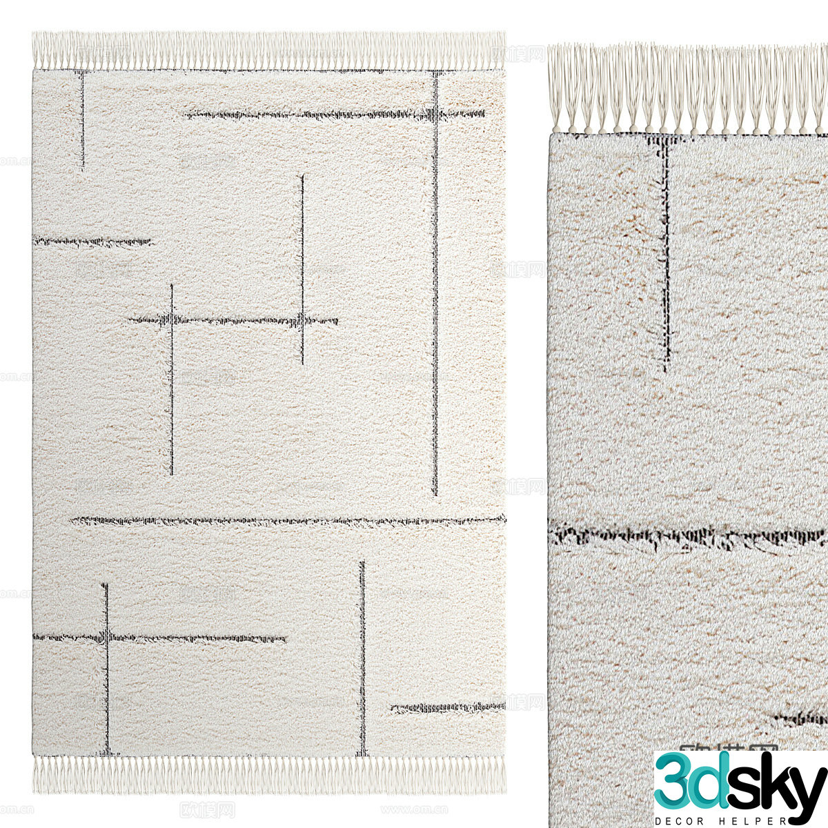 New Chinese style plush carpet 3d model