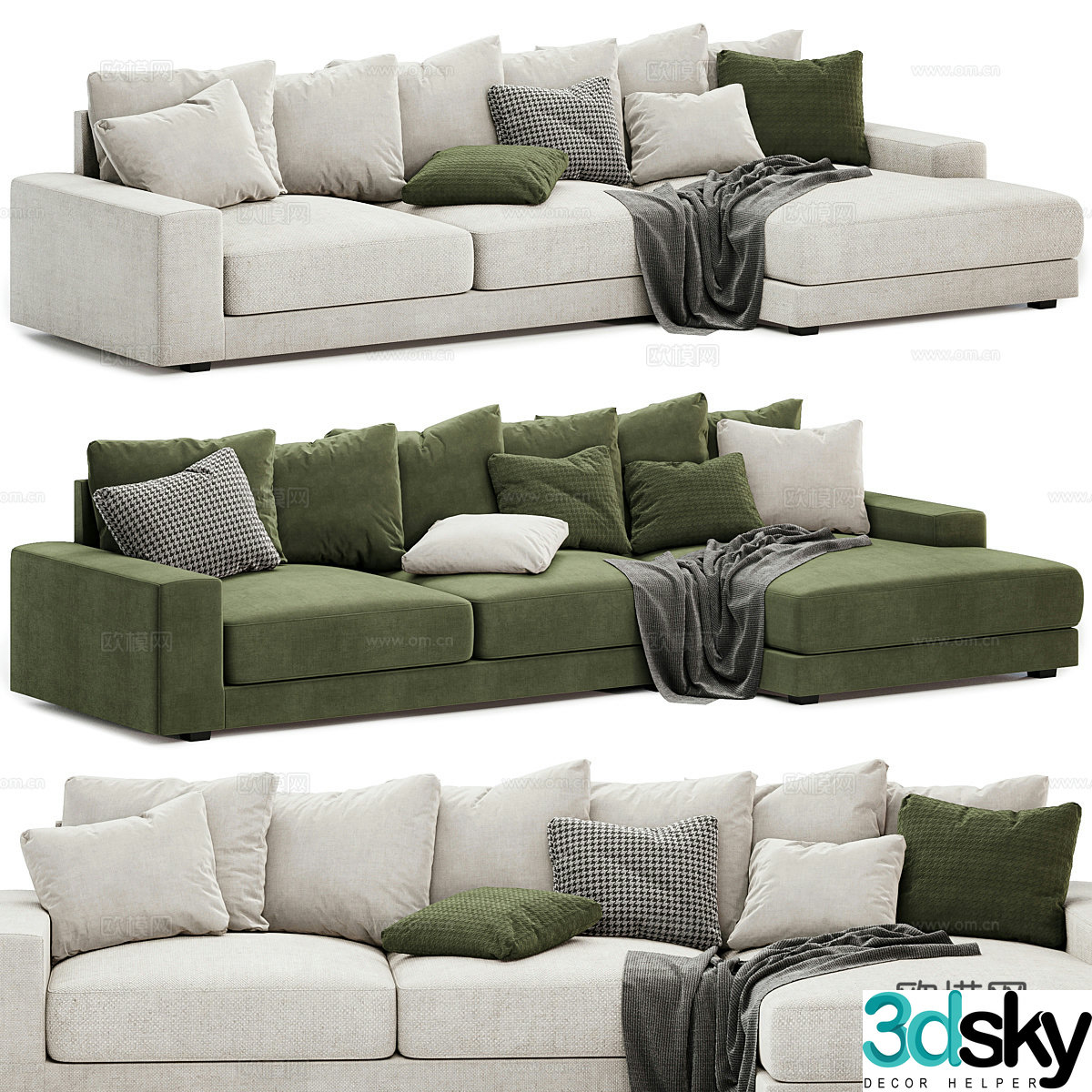 Corner sofa multi-person sofa 3d model