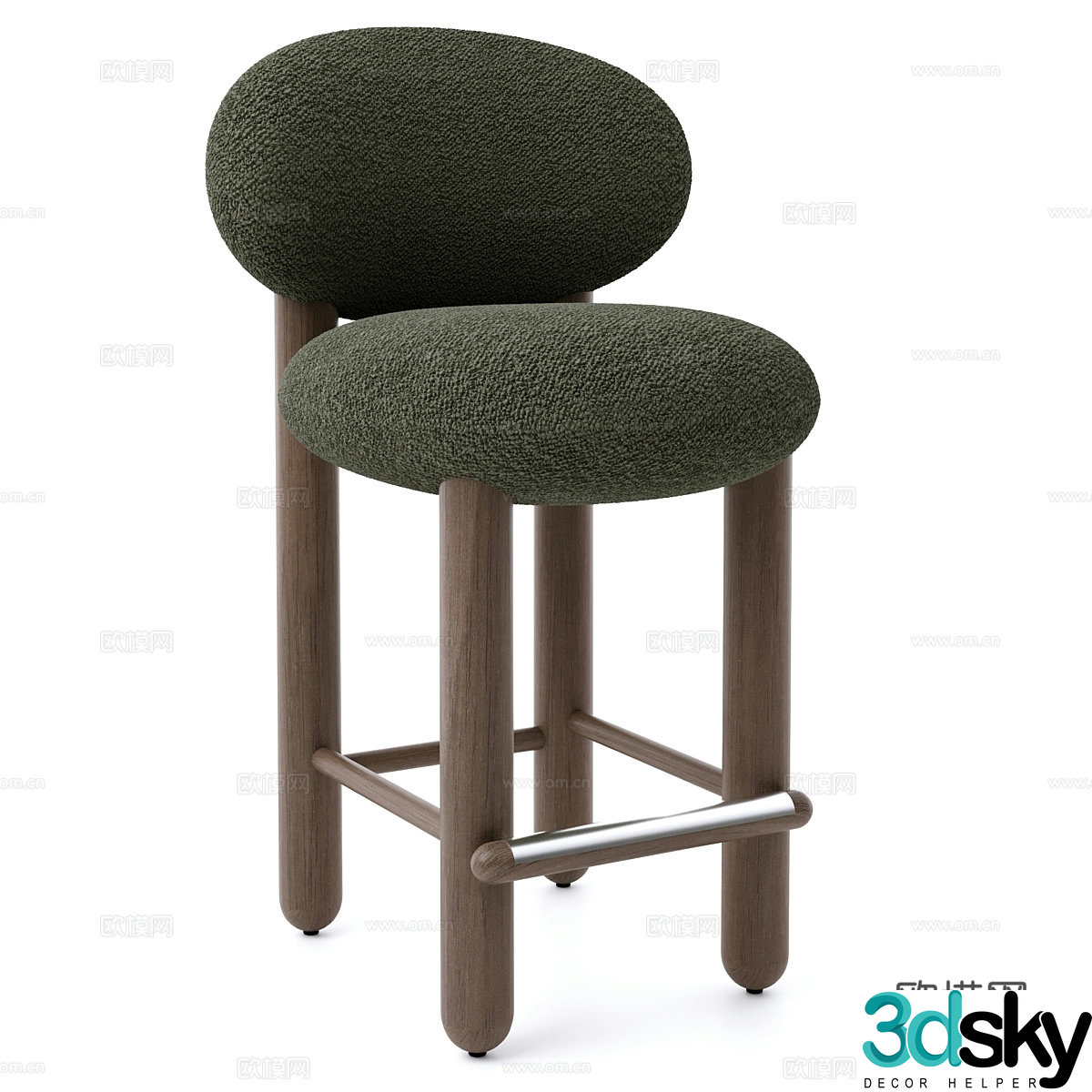 Modern bar stool bar stool high stool 3d model