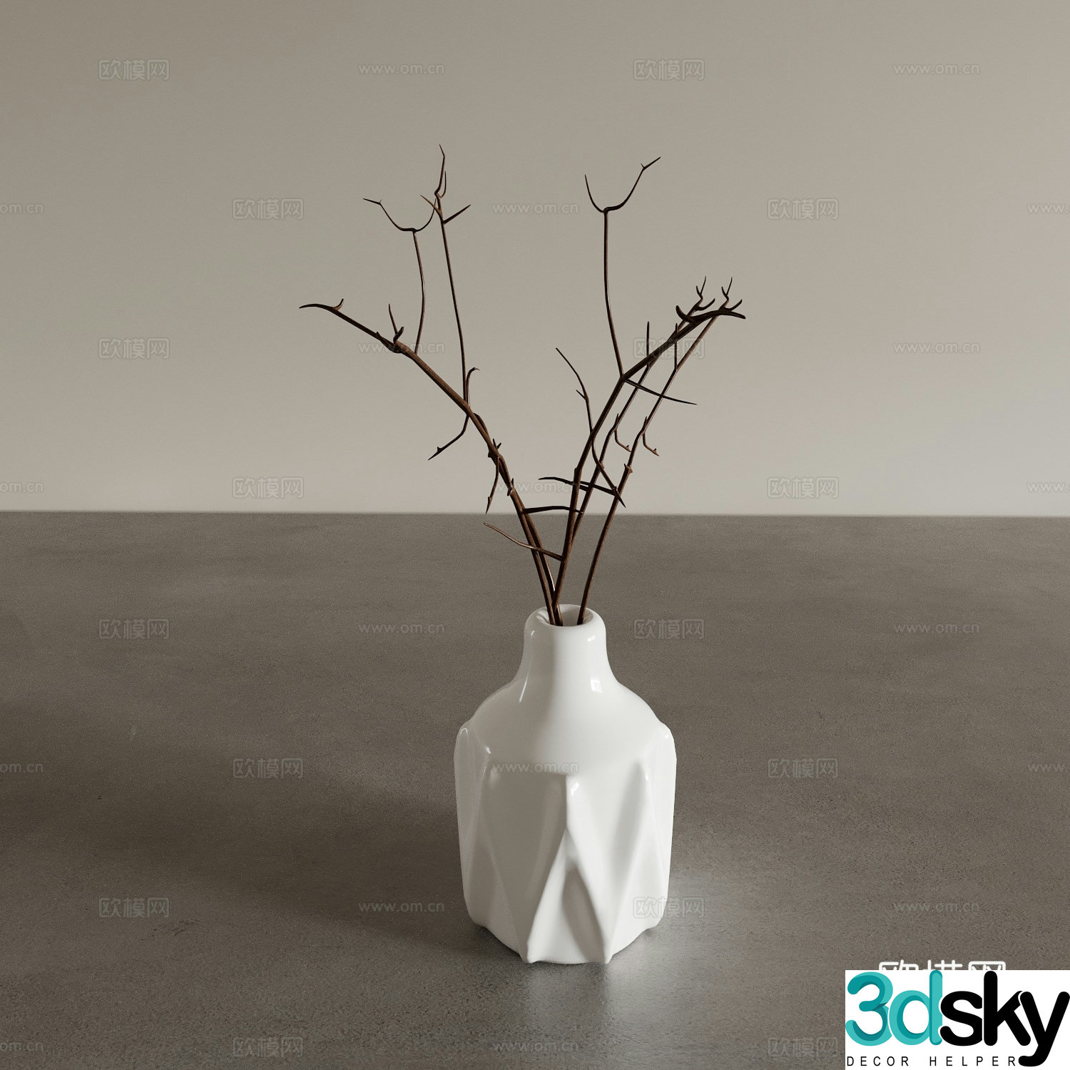 Vase floral arrangement flower arrangement plant ornaments 3d model