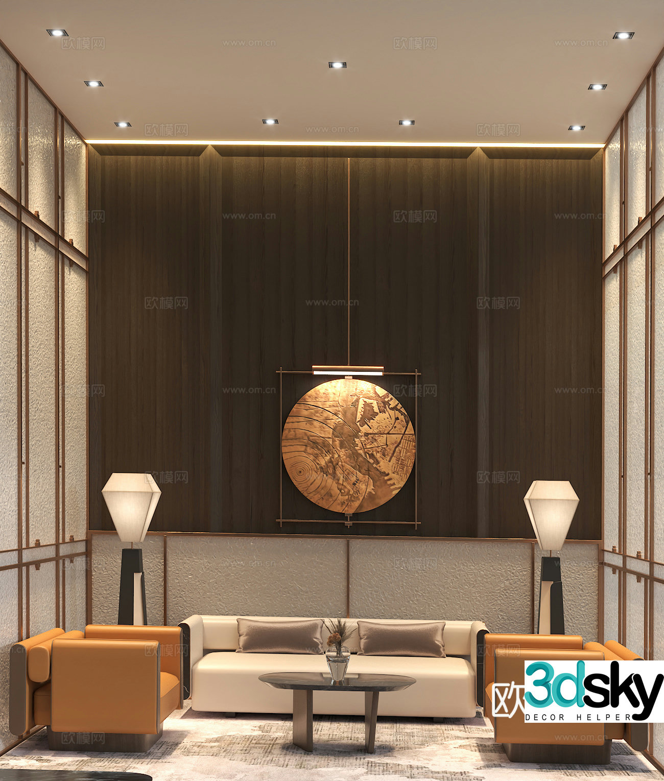 New Chinese style VIP reception room 3D model