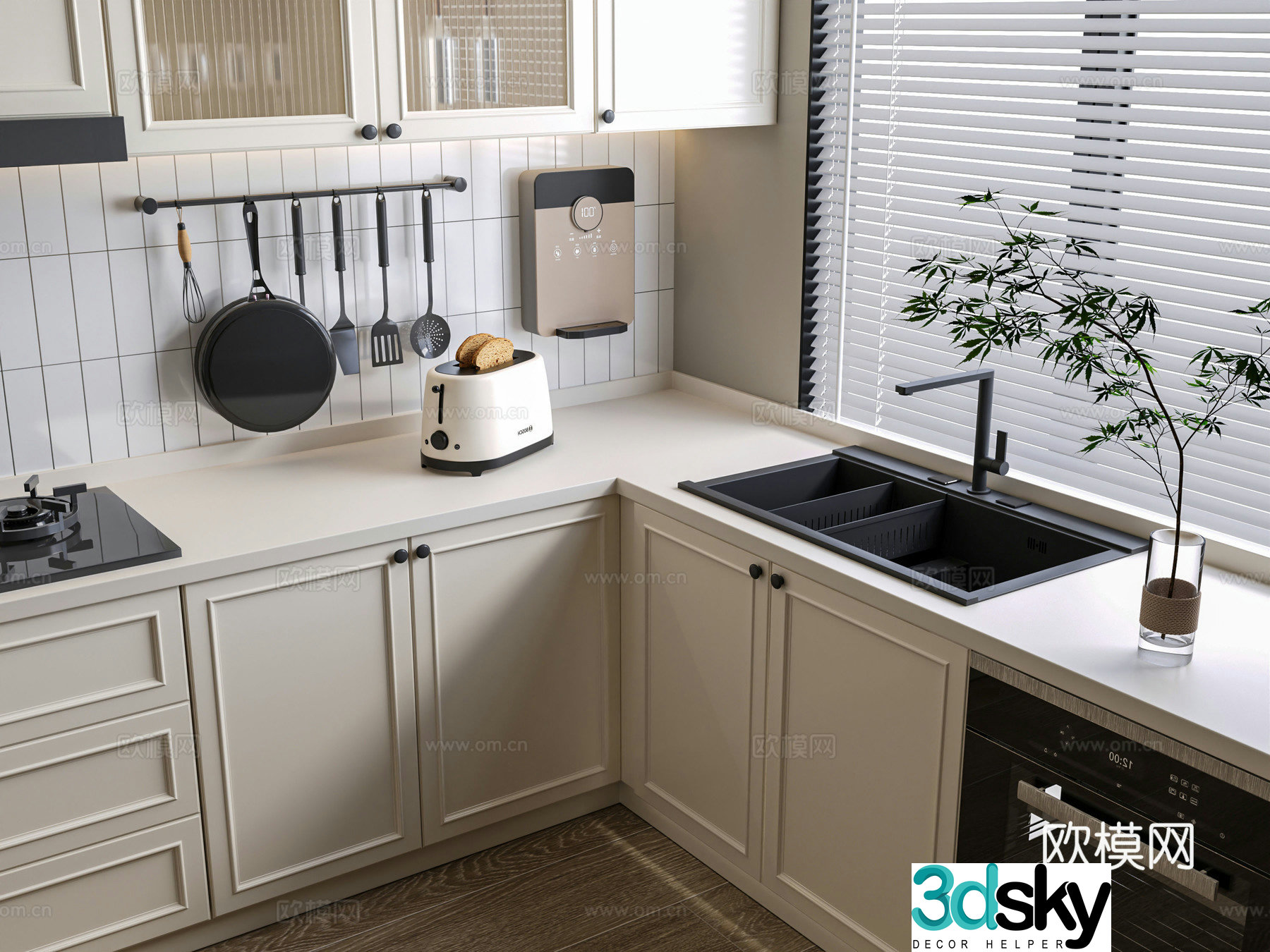 Simple European cabinet 3D model