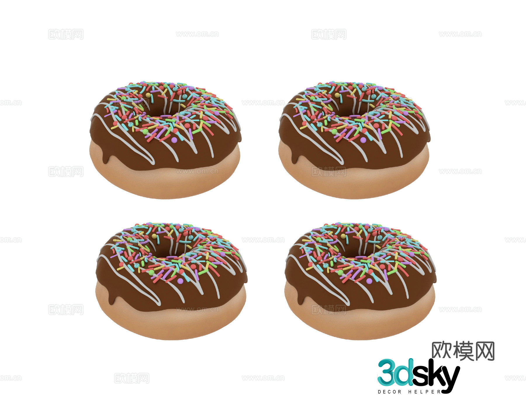 donut dessert gourmet donuts 3d model