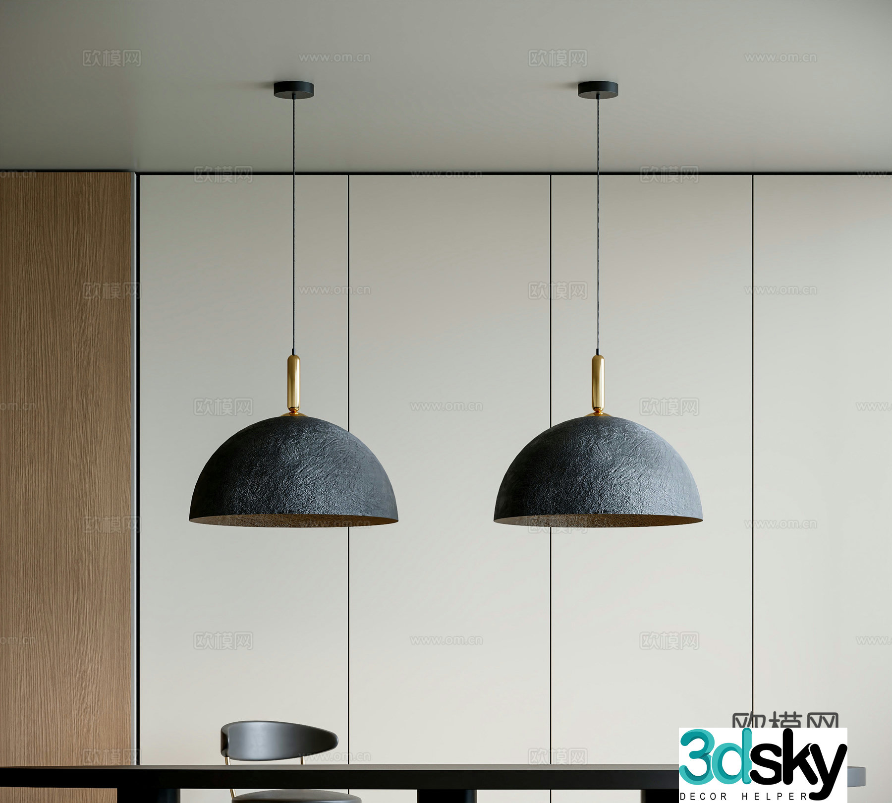 Modern dining room chandelier 3d model