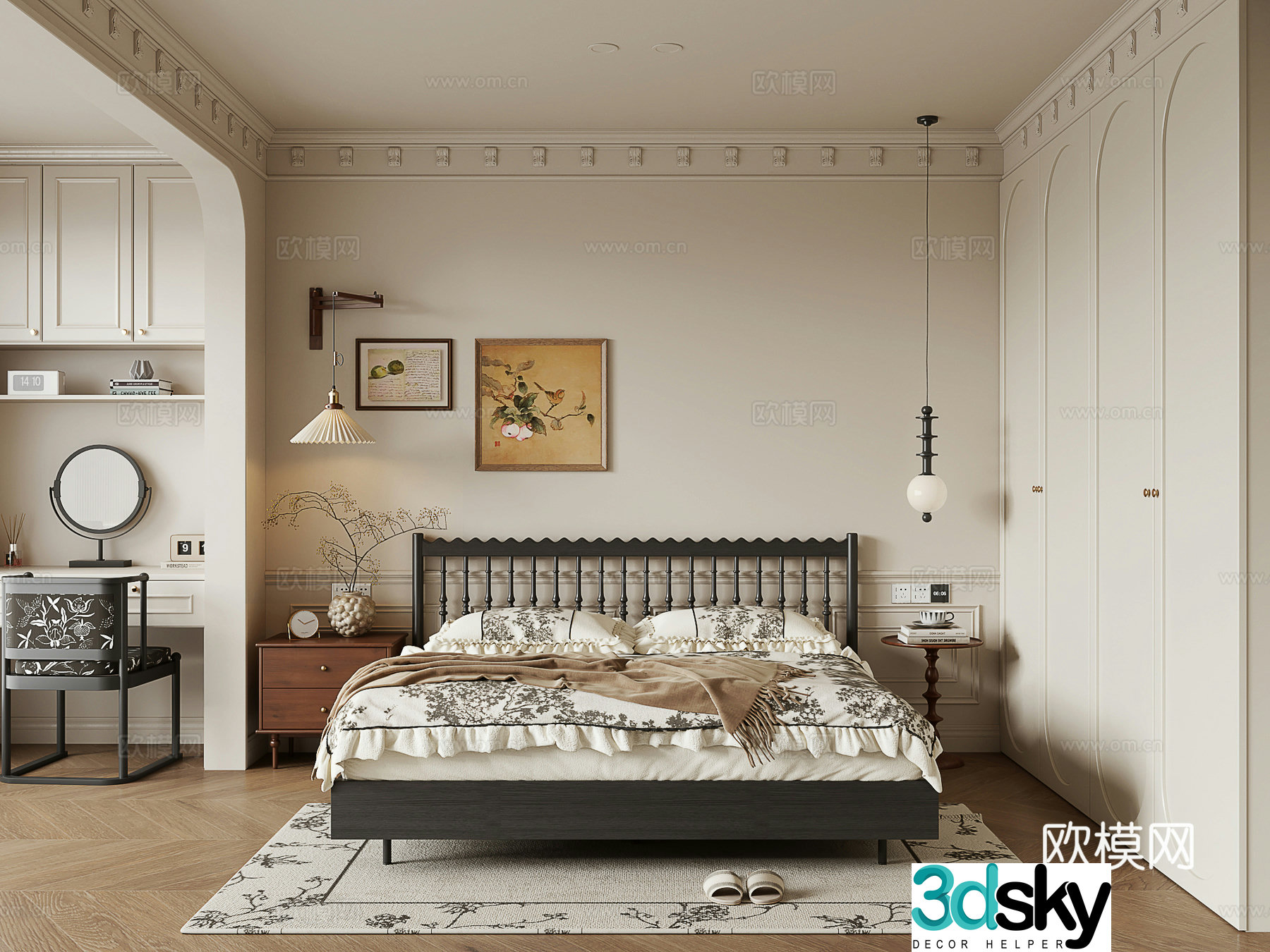 French bedroom master bedroom 3d model