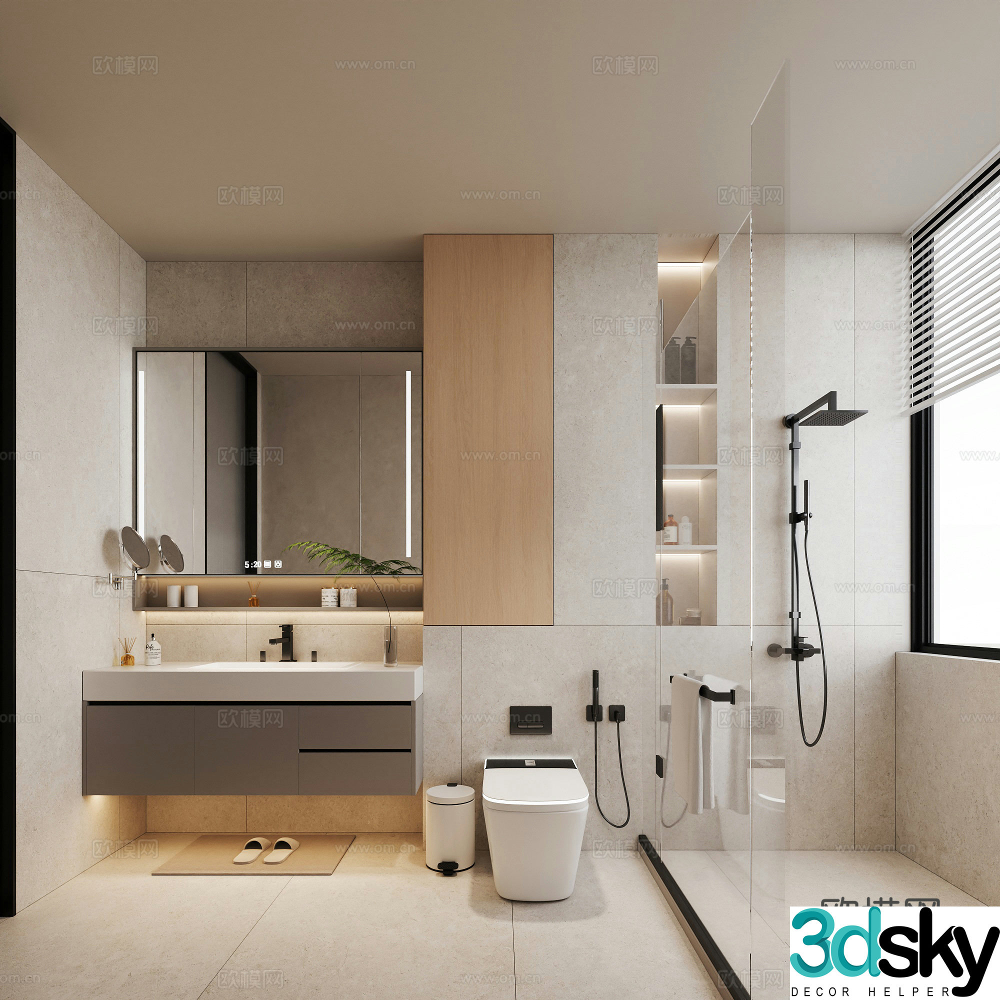 Modern bathroom master bathroom toilet 3d model