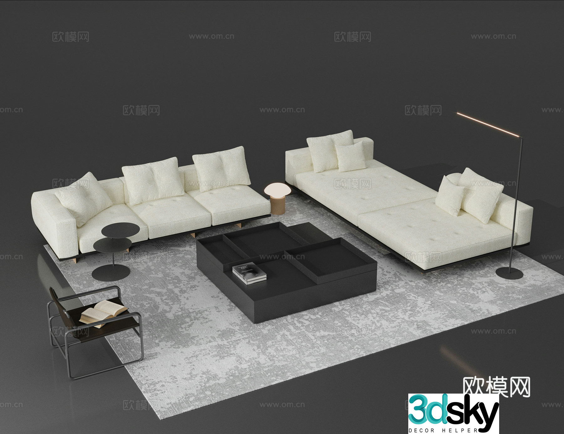 Modern sectional sofa 3d model
