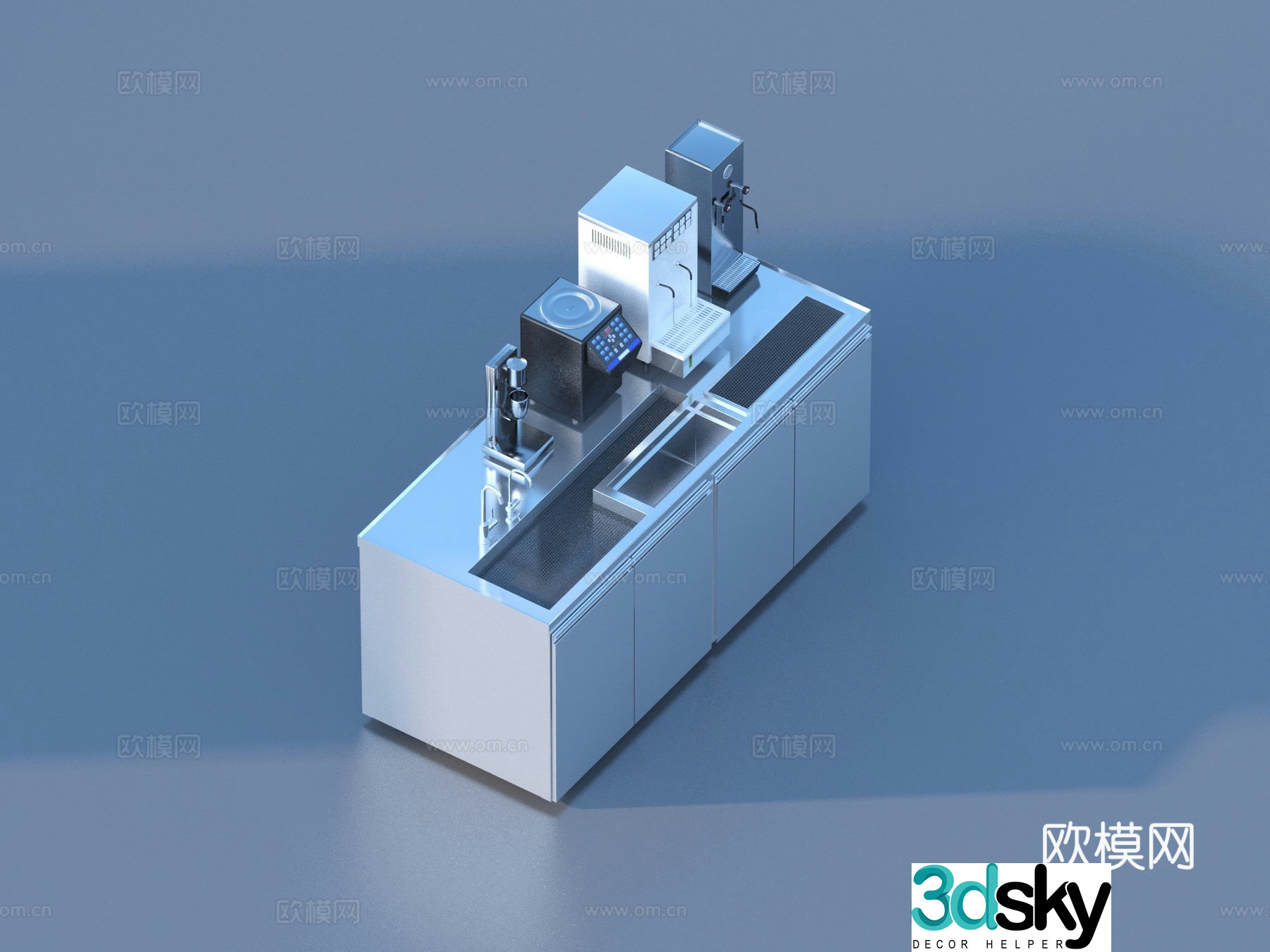 3D model of catering kitchen equipment