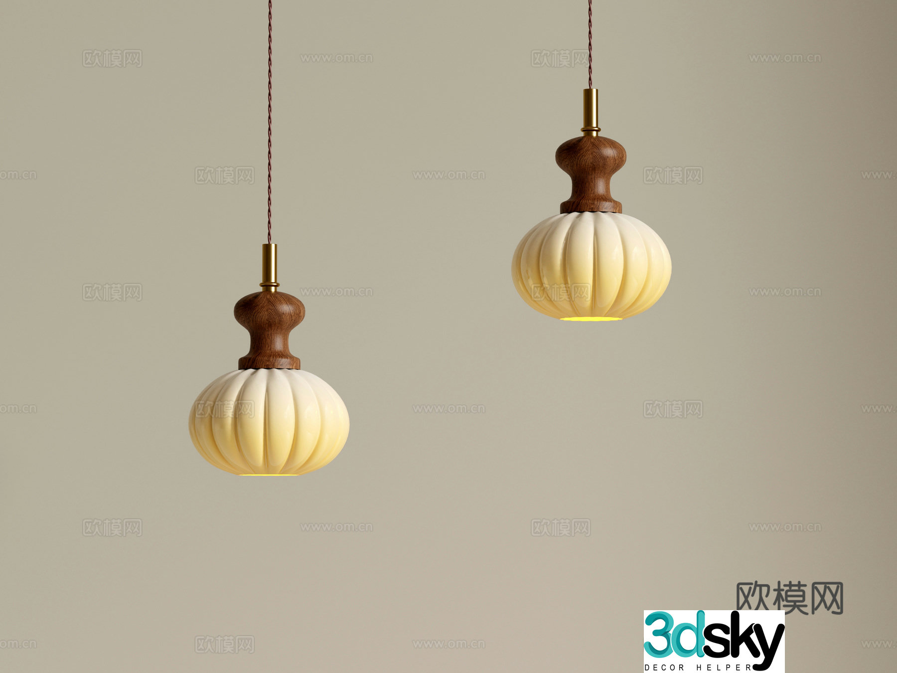 French pumpkin chandelier 3d model