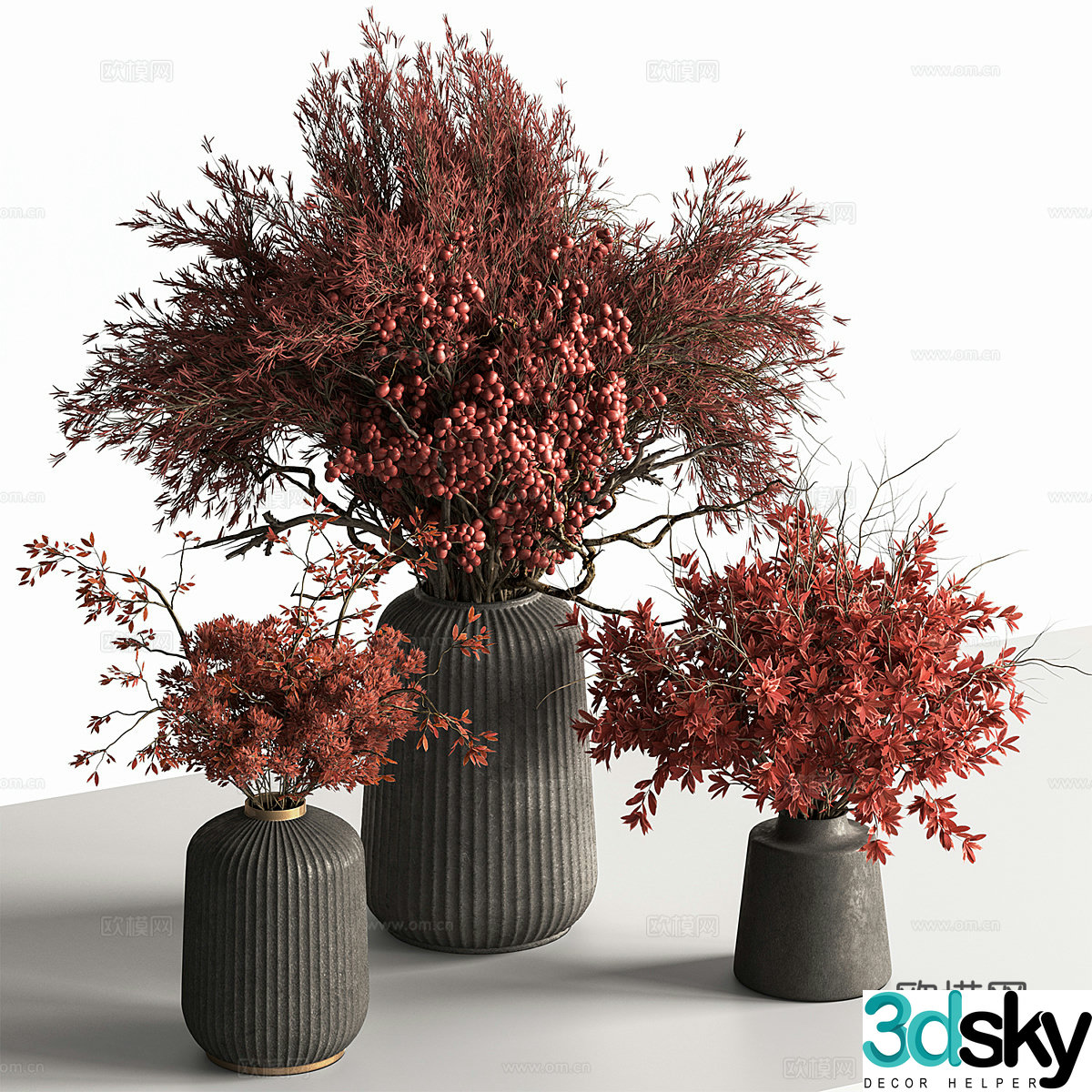 New Chinese style vase dead branch floral 3D model