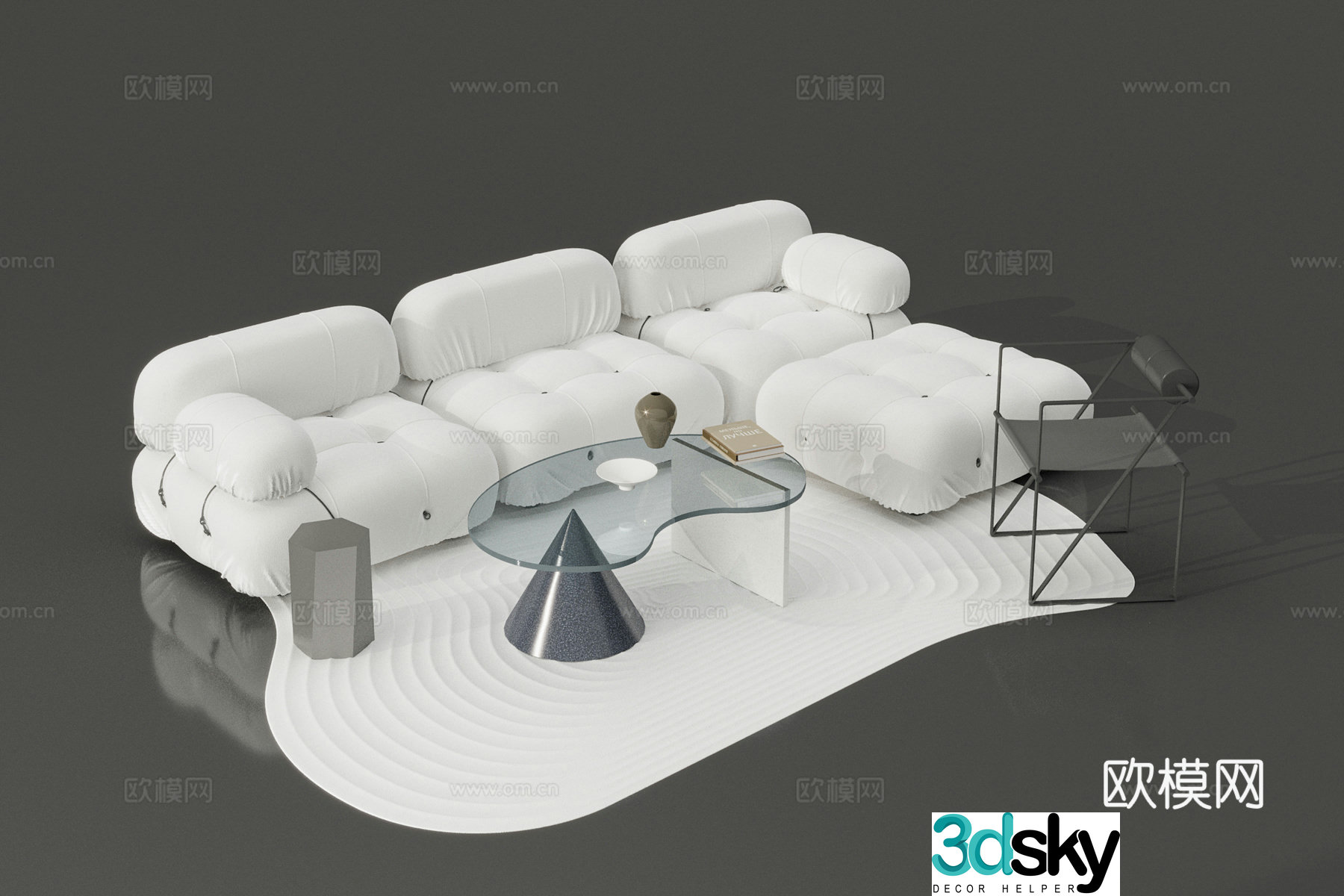 Modern sectional sofa 3d model