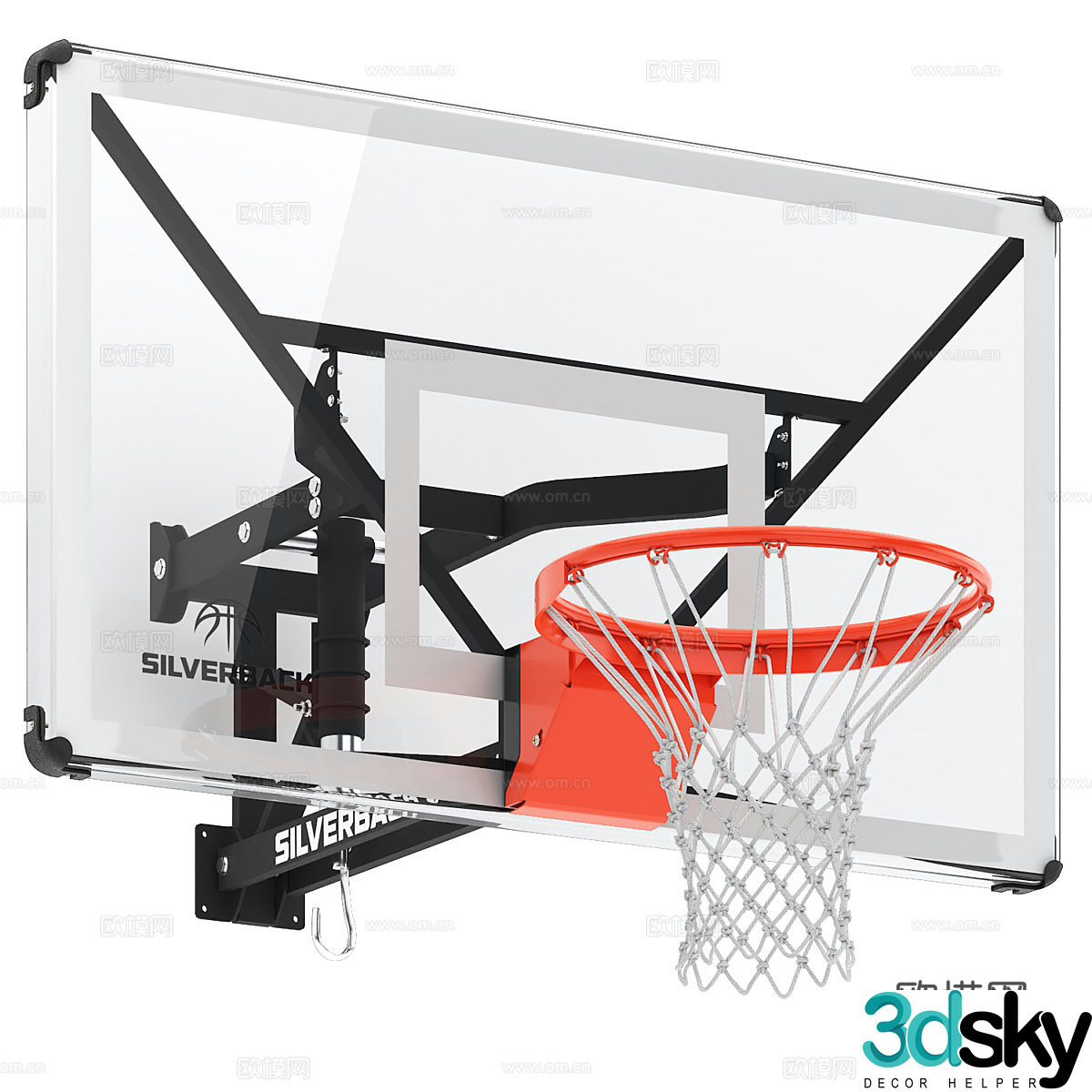 Basketball stand portable basket 3d model