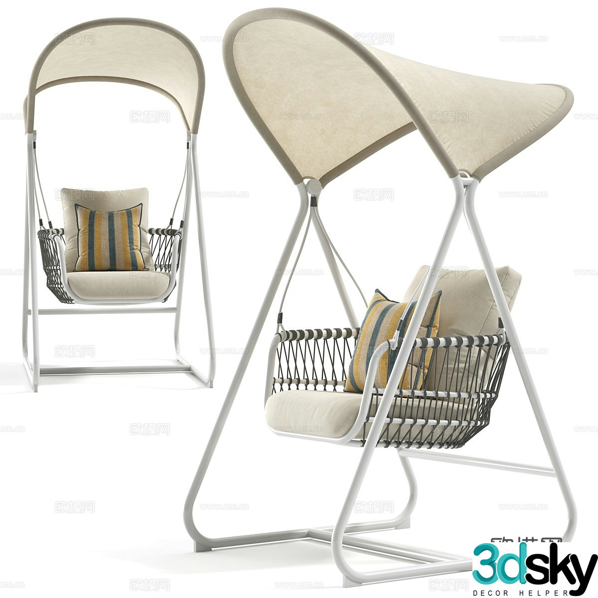 Modern hanging chair outdoor swing chair 3d model