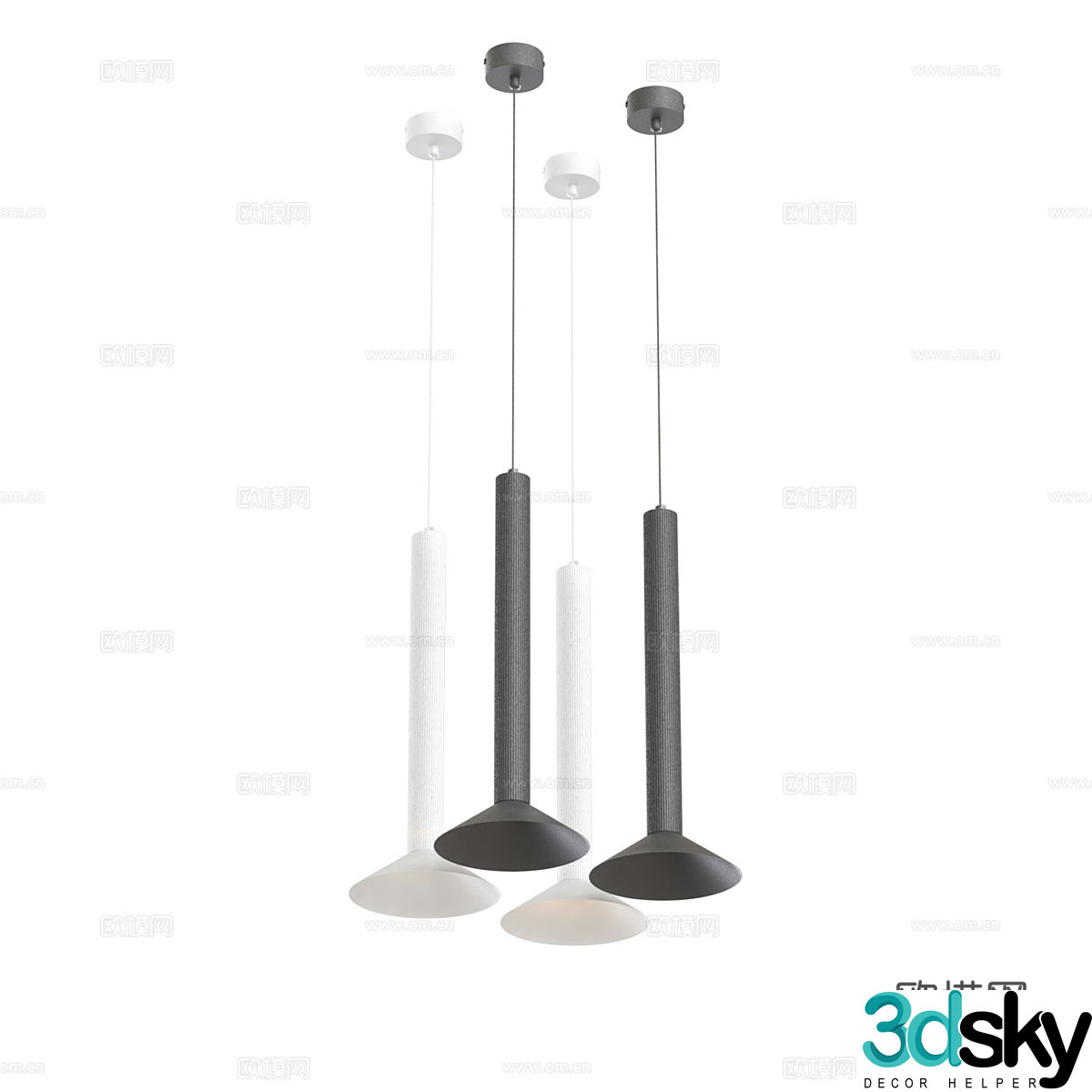 Modern simple small chandelier 3d model