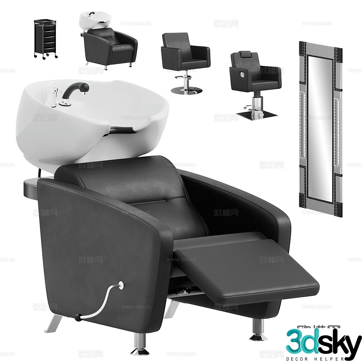 Modern hairdressing equipment 3d model