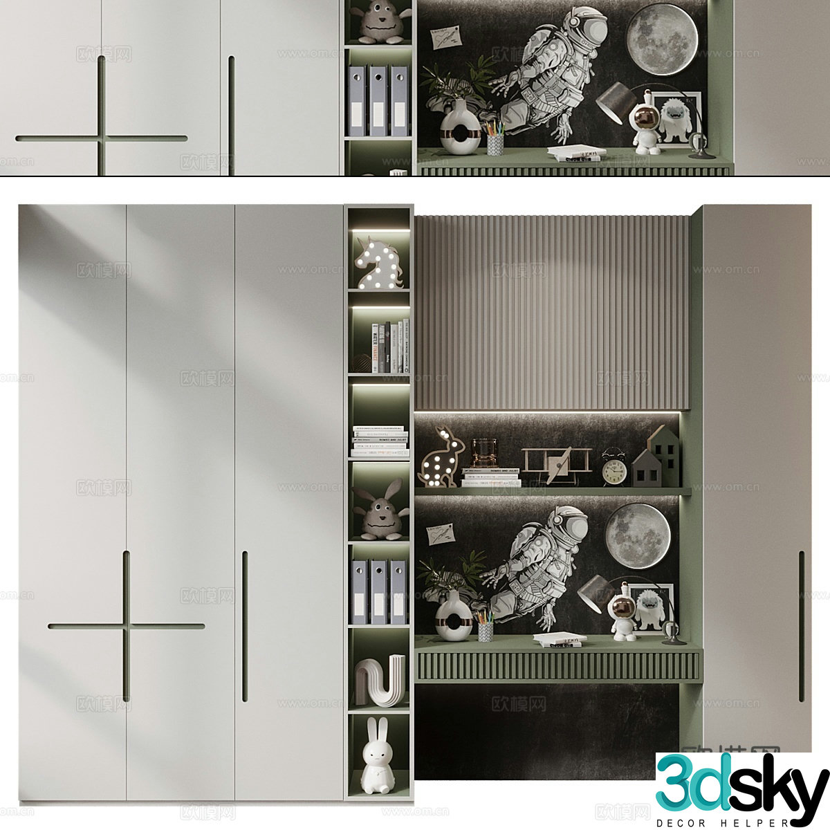 Modern children’s wardrobe 3d model