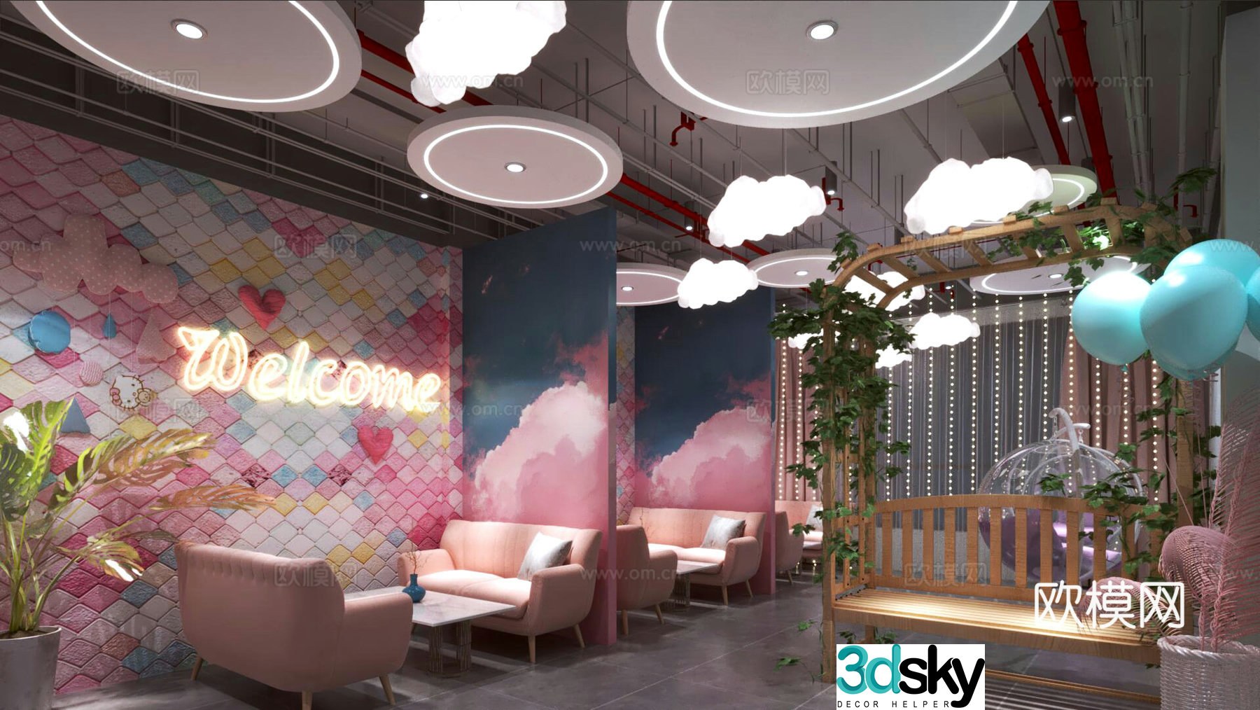 Modern cafe 3d model