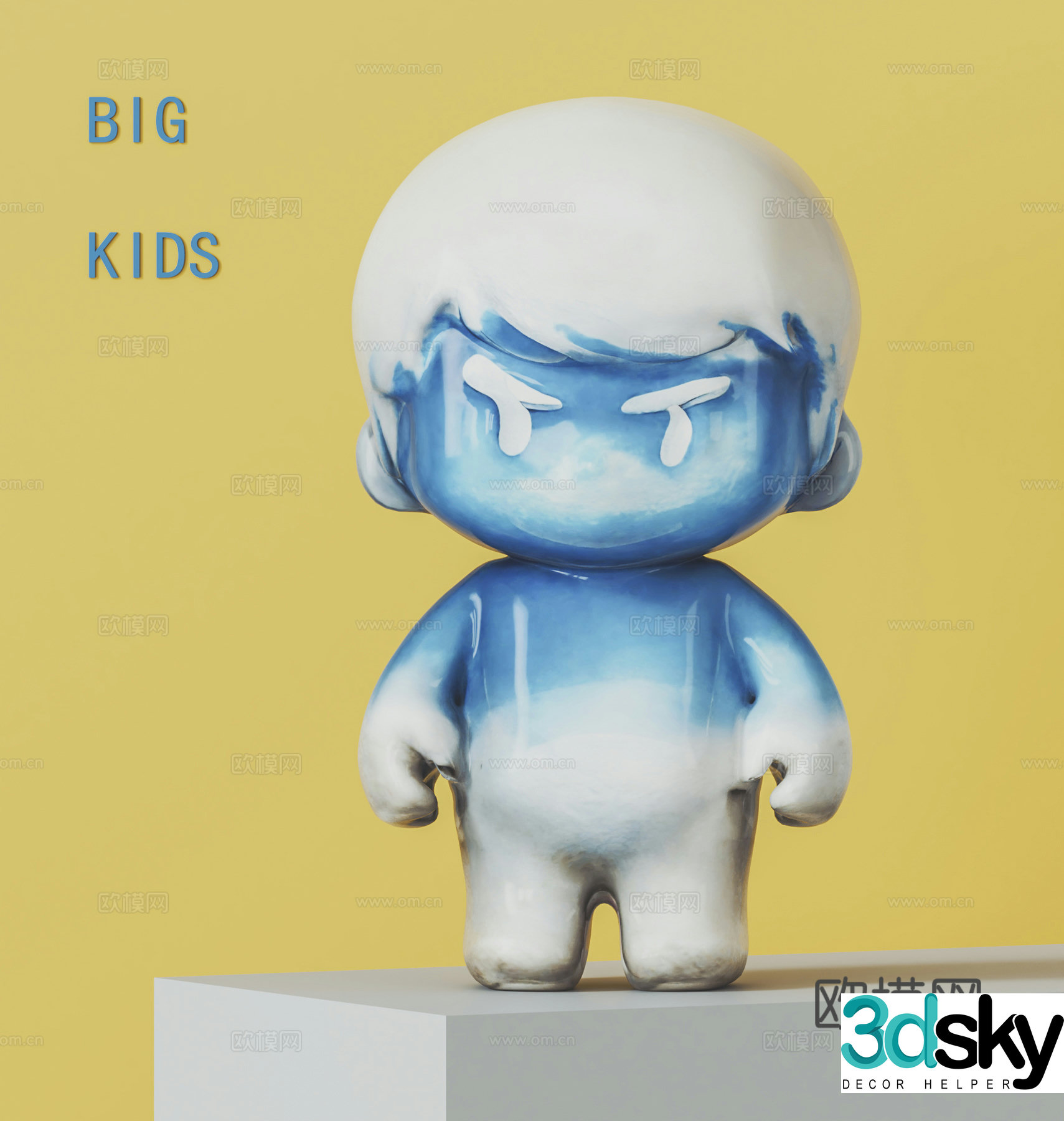 Modern cartoon sculpture doll 3d model