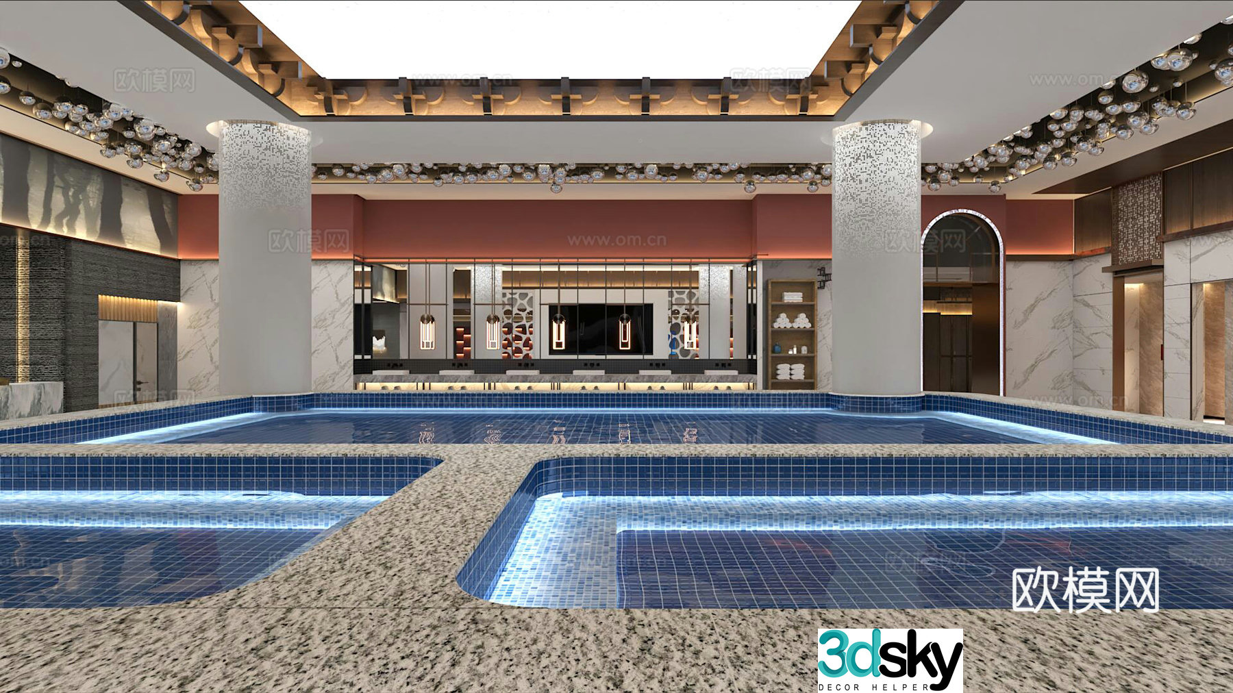 Modern bath center 3d model