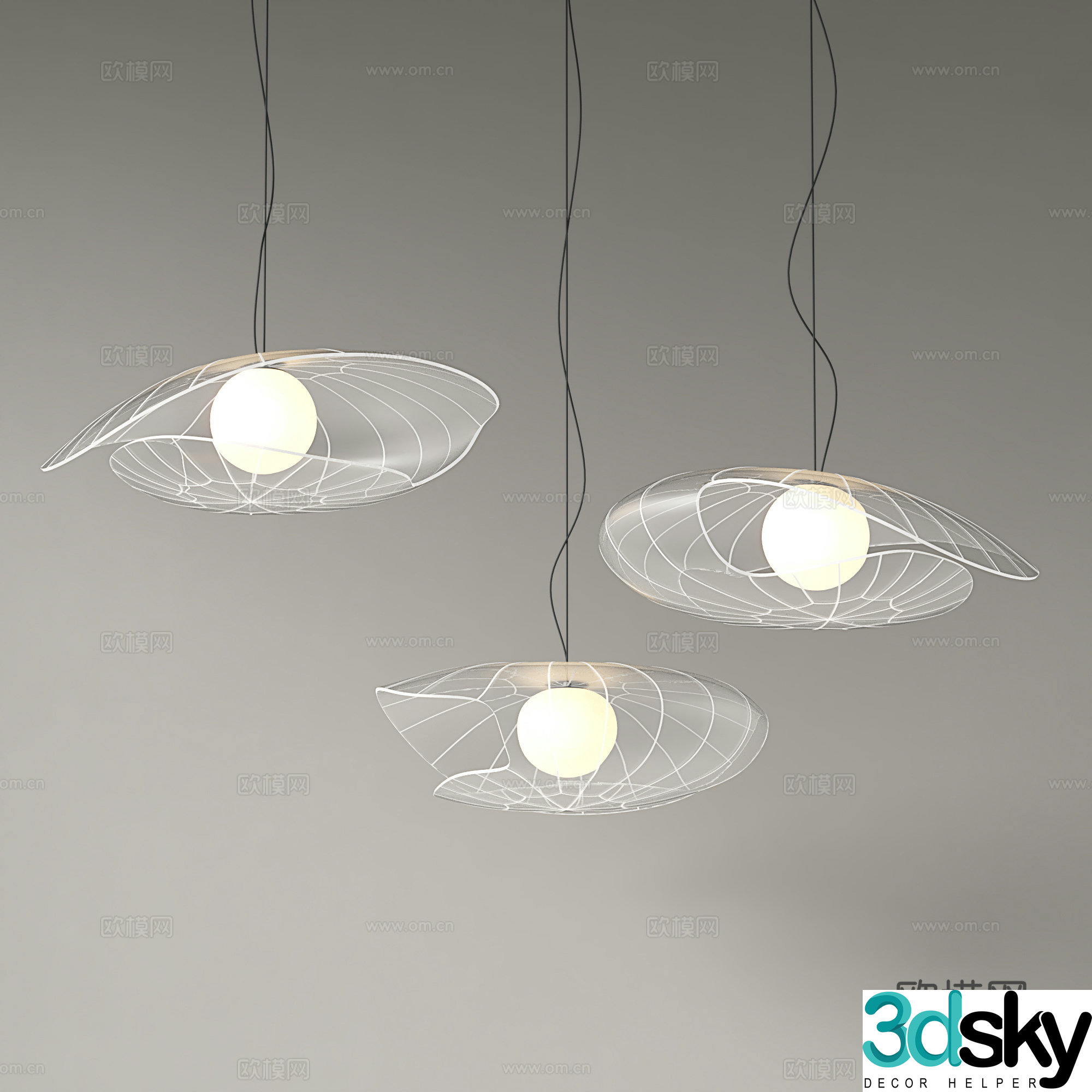 Modern chandelier dining room chandelier study chandelier 3d model