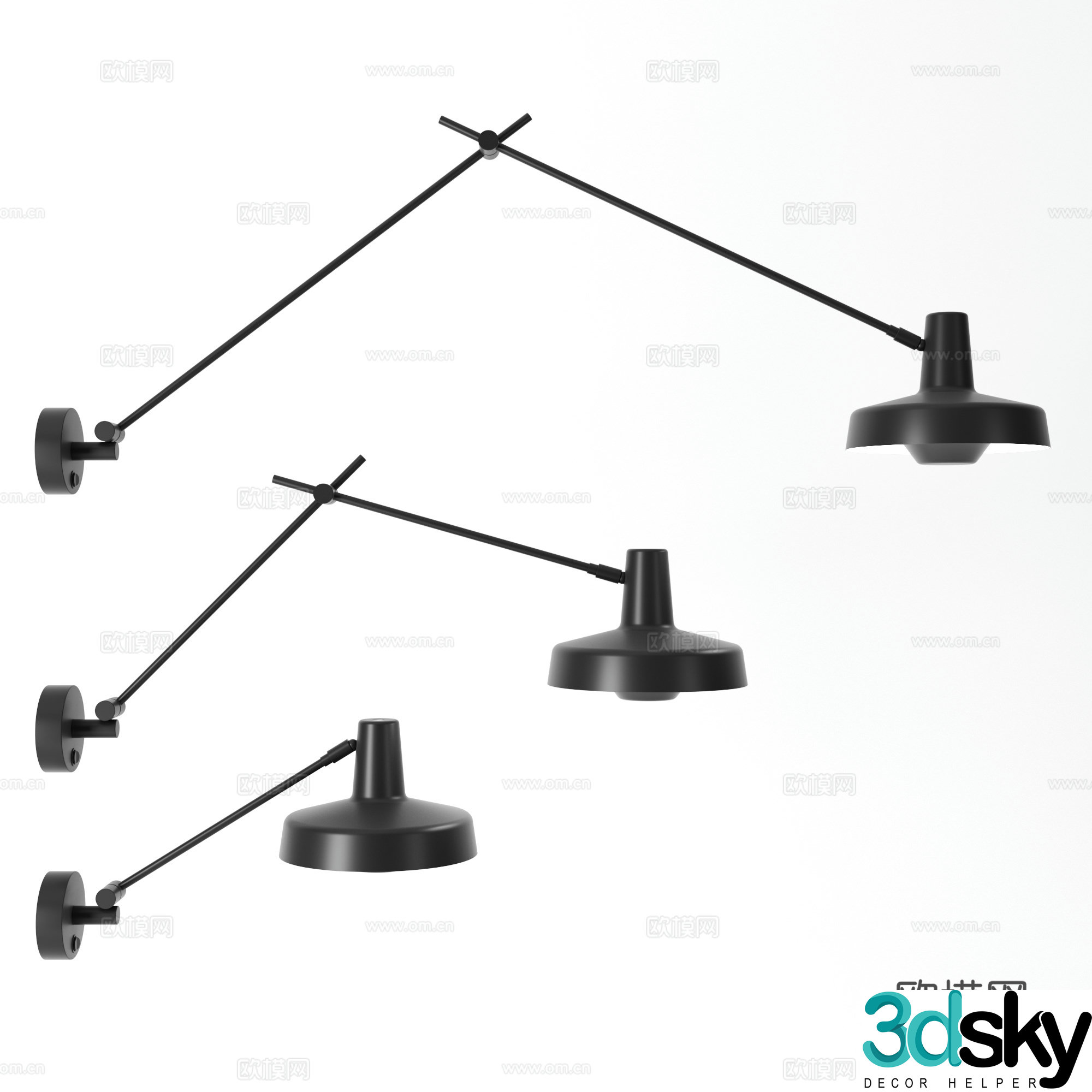 New Chinese style wall lamp 3d model