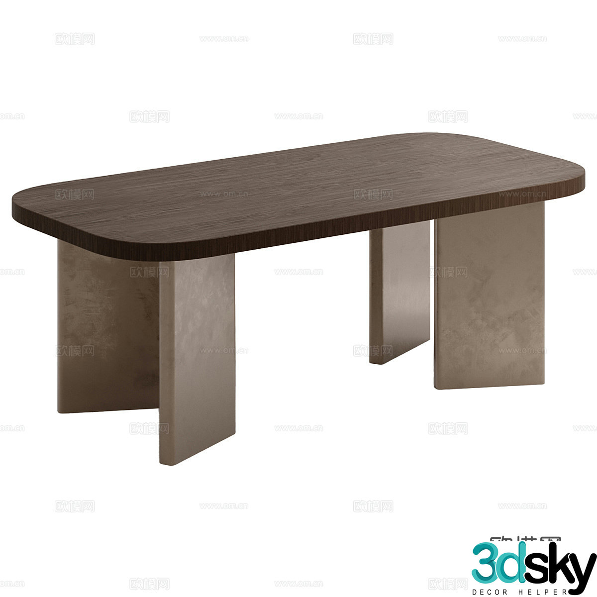 Nordic simple dining table 3D model