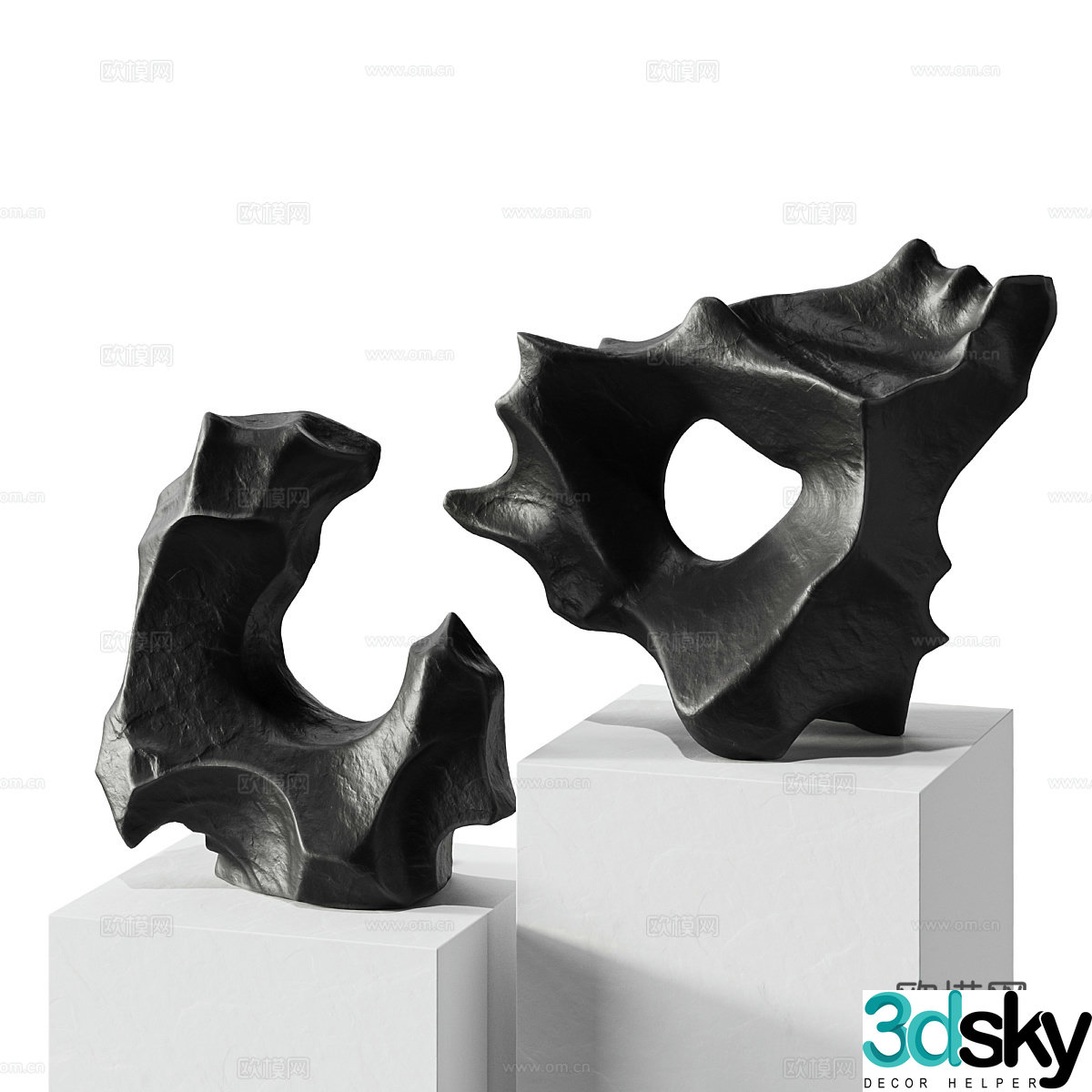 New Chinese style abstract sculpture ornaments 3D model