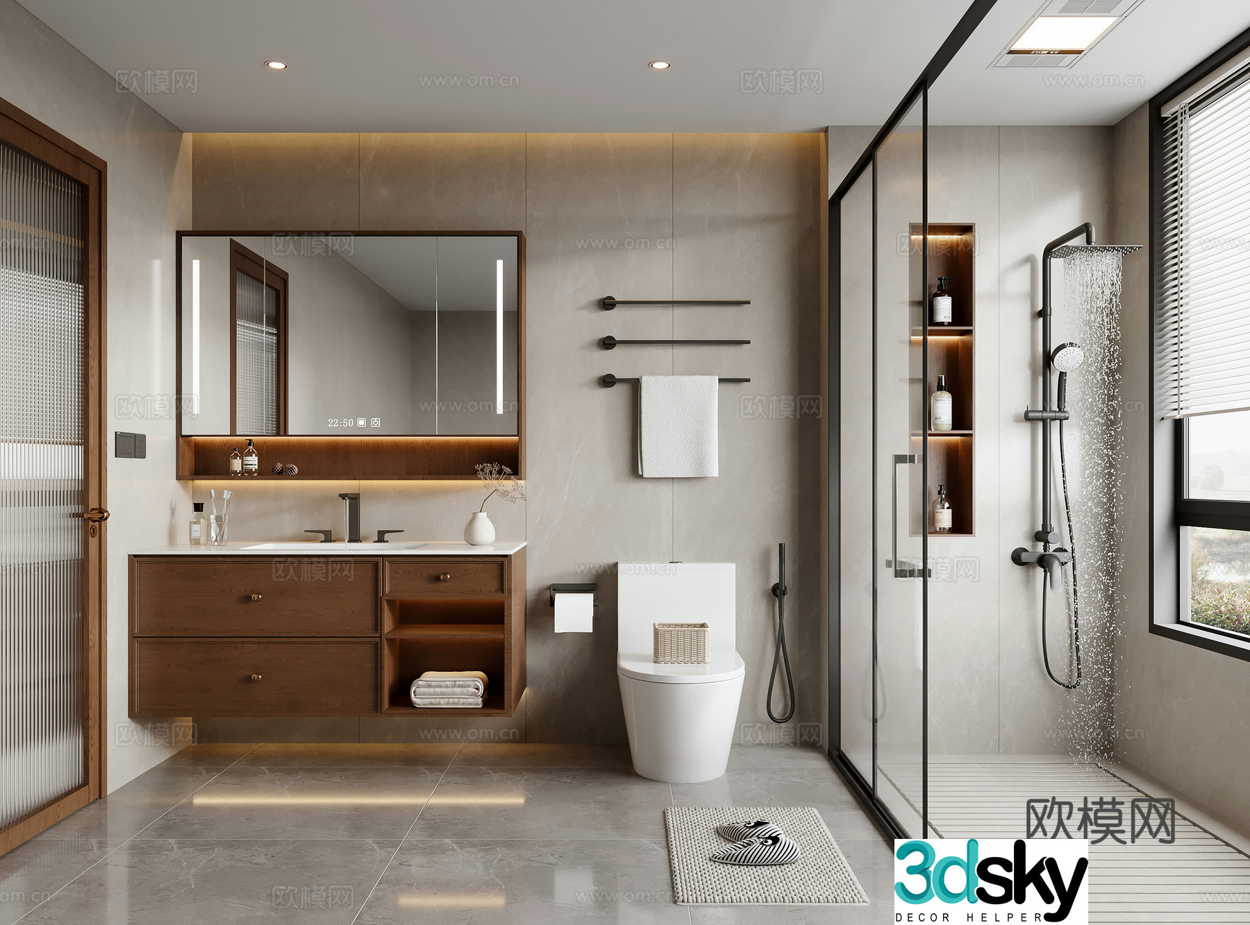 Medieval style bathroom bathroom 3d model