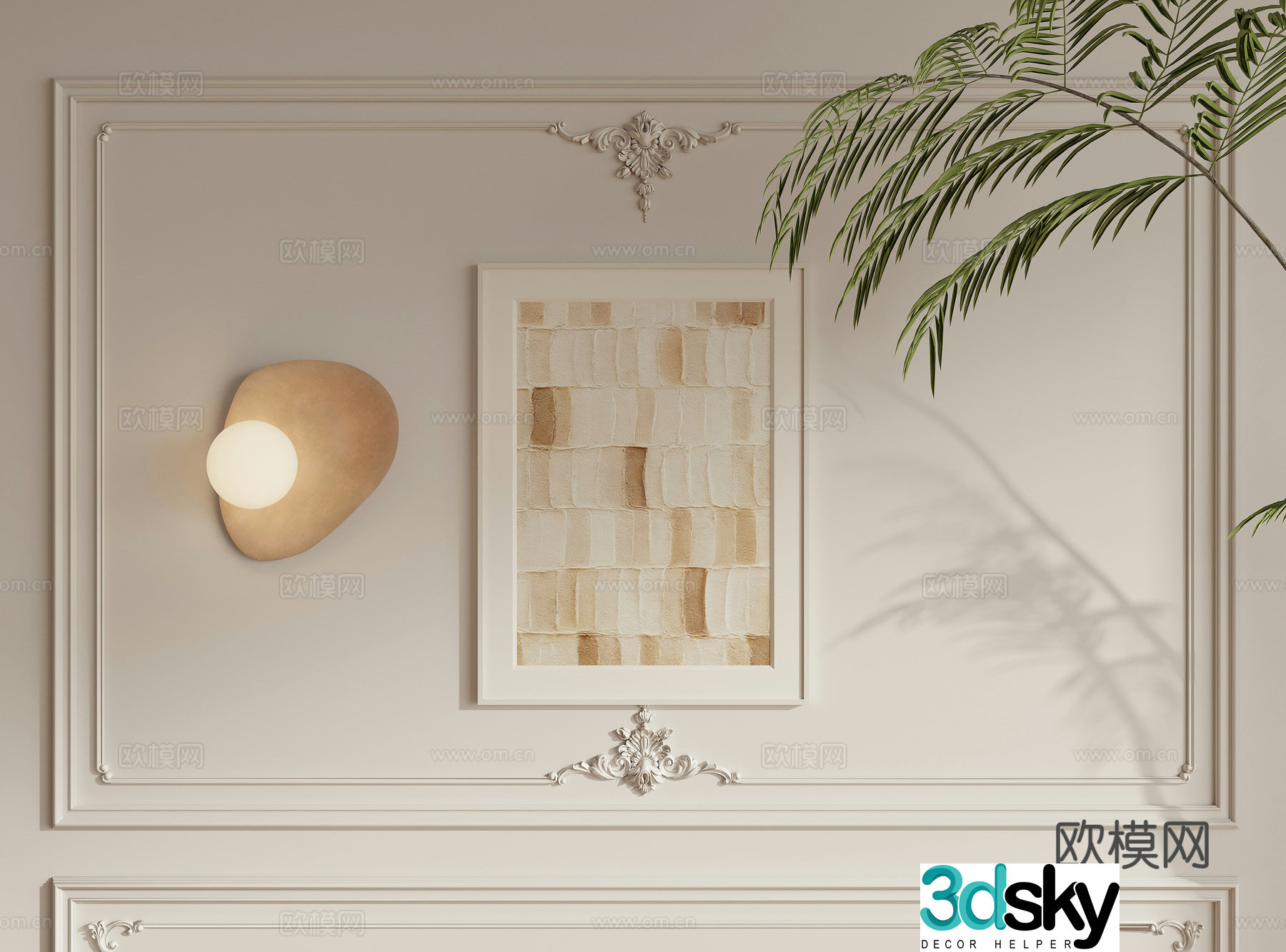 French hanging painting texture painting decorative painting 3d model
