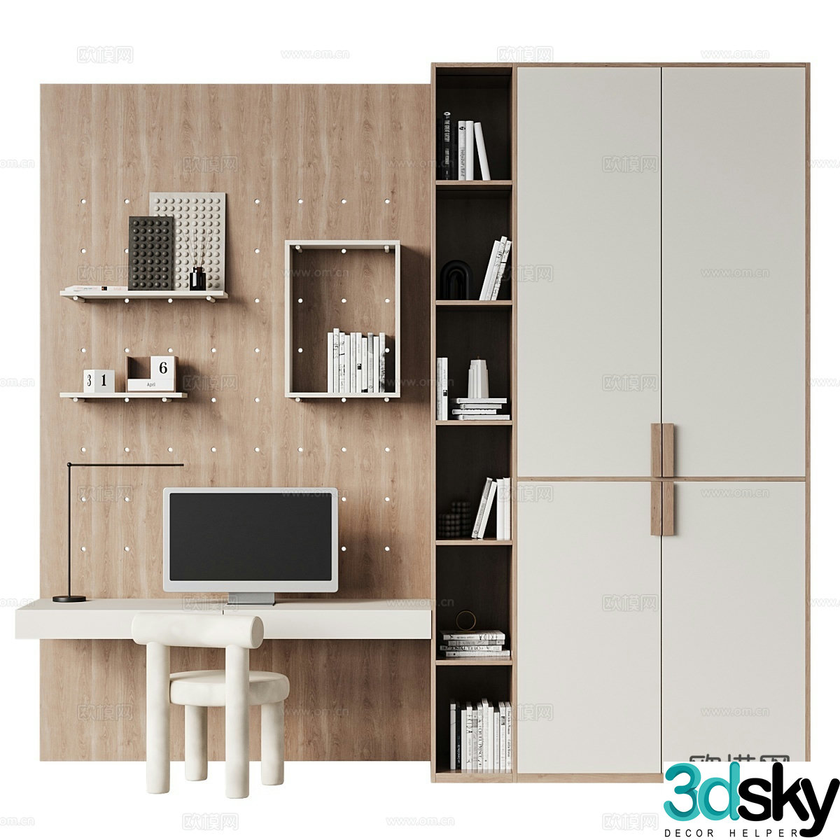 Children’s desk wardrobe 3d model