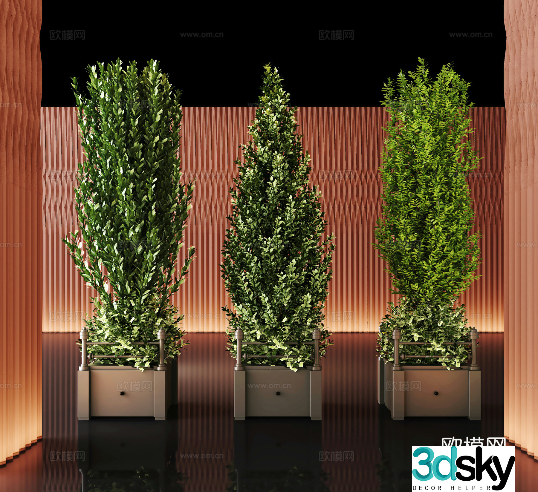 Green plant plant pot potted plant 3d model
